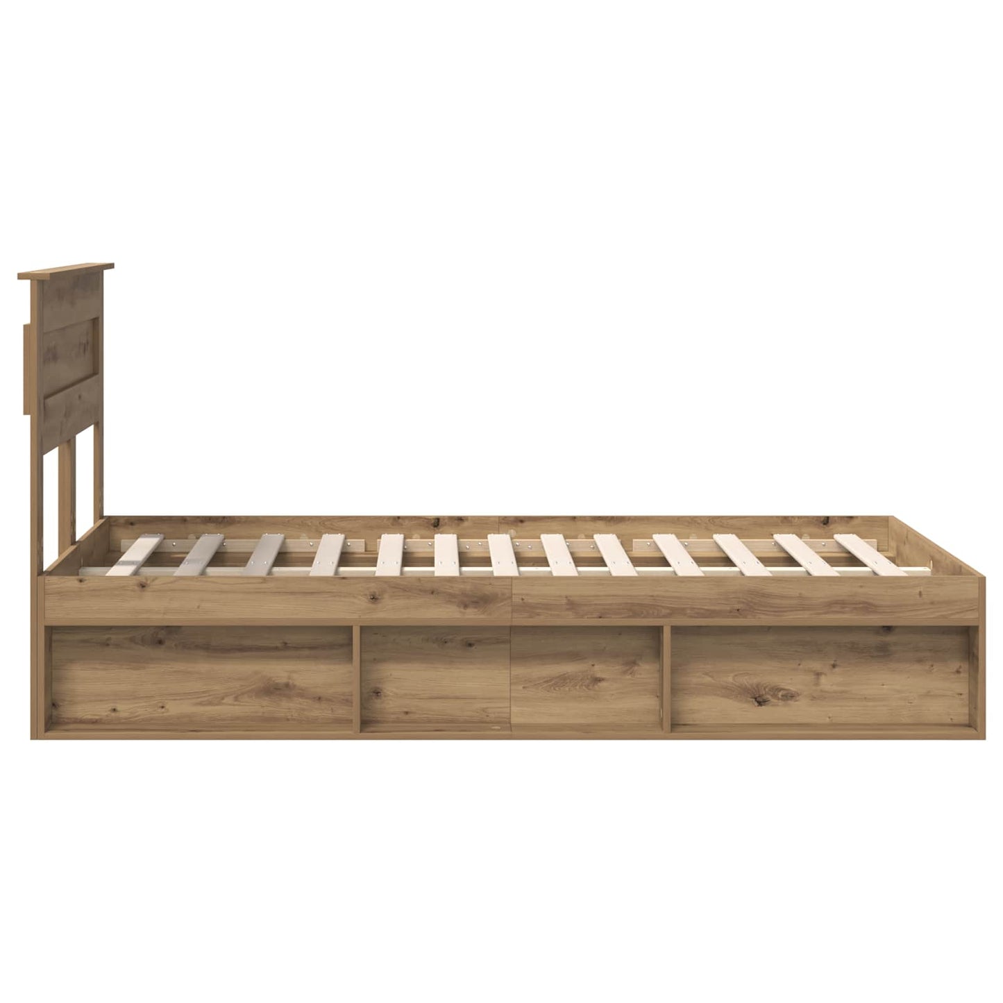 Bedframe Ambachtelijk eiken 120 x 200 cm Massief grenenhout is nu te koop bij PeponiXL, paradijselijk wonen!