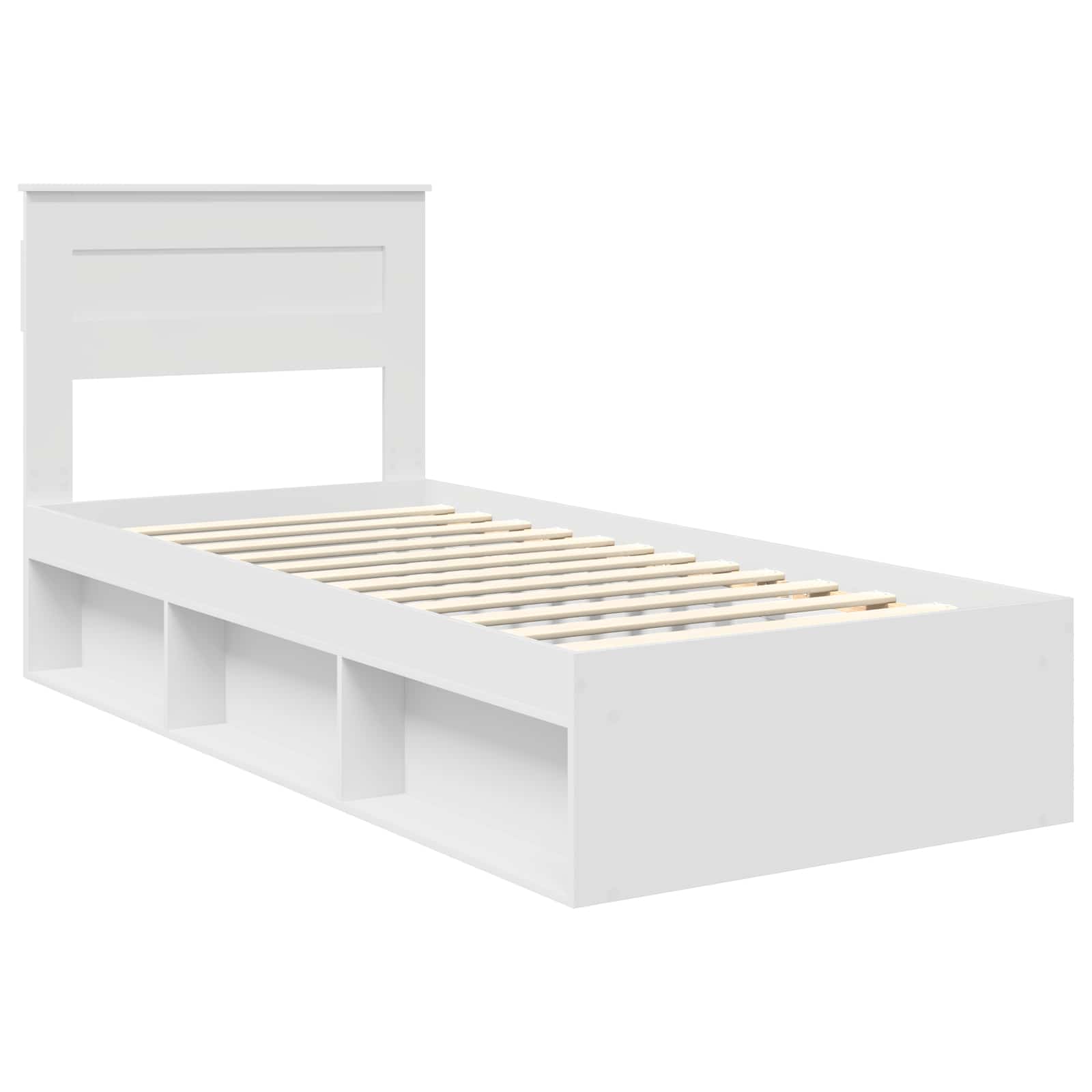 Bedframe met hoofdeinde Wit 100 x 200 cm Massief grenenhout is nu te koop bij PeponiXL, paradijselijk wonen!