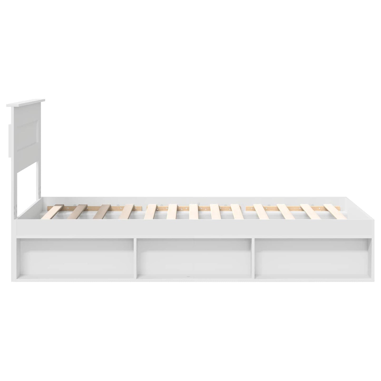 Bedframe met hoofdeinde Wit 100 x 200 cm Massief grenenhout is nu te koop bij PeponiXL, paradijselijk wonen!