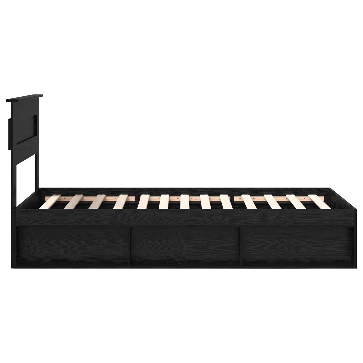 Bedframe met hoofdeinde Zwart 100 x 200 cm Massief grenenhout is nu te koop bij PeponiXL, paradijselijk wonen!