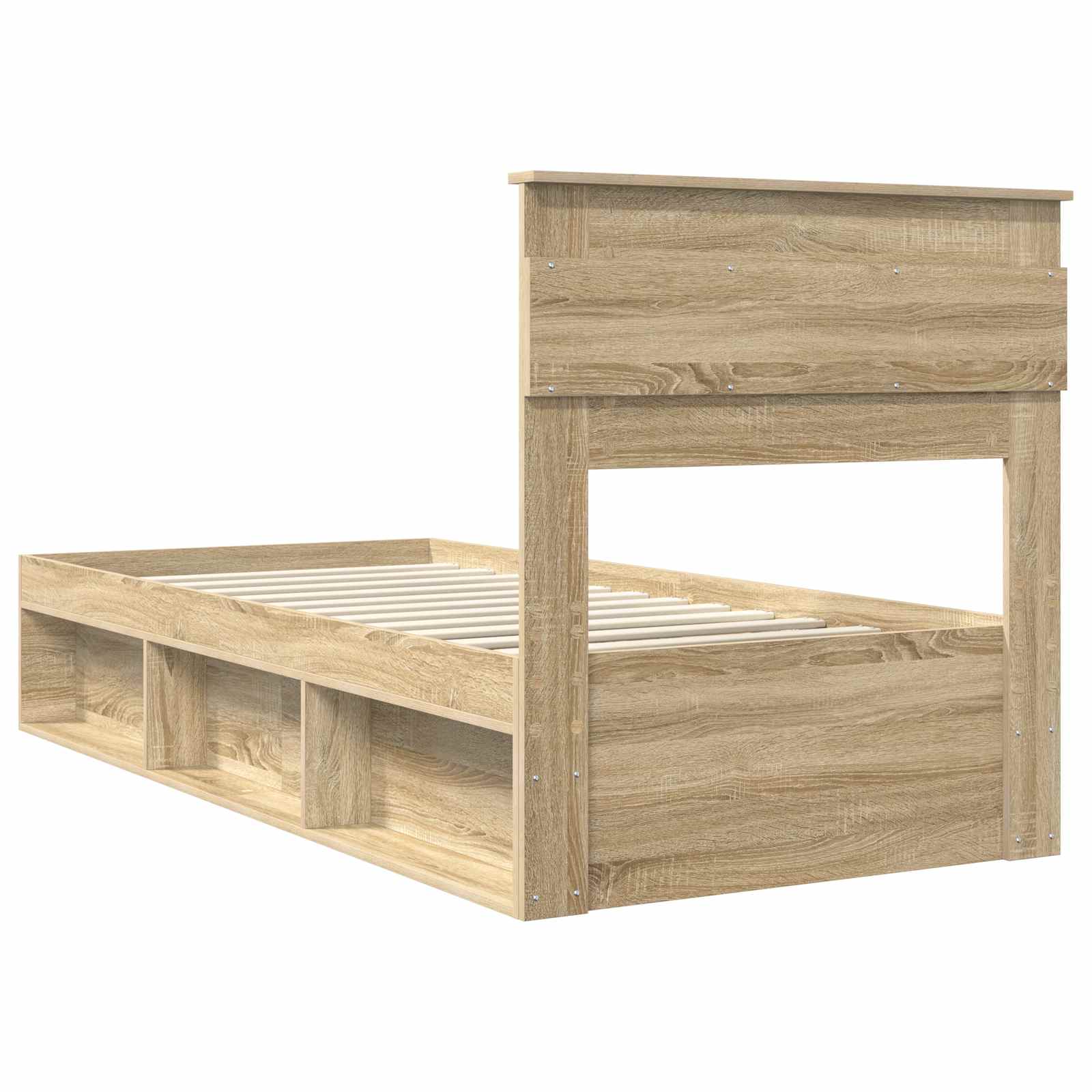 Bedframe met hoofdeinde Sonoma 100 x 200 cm Massief grenenhout is nu te koop bij PeponiXL, paradijselijk wonen!