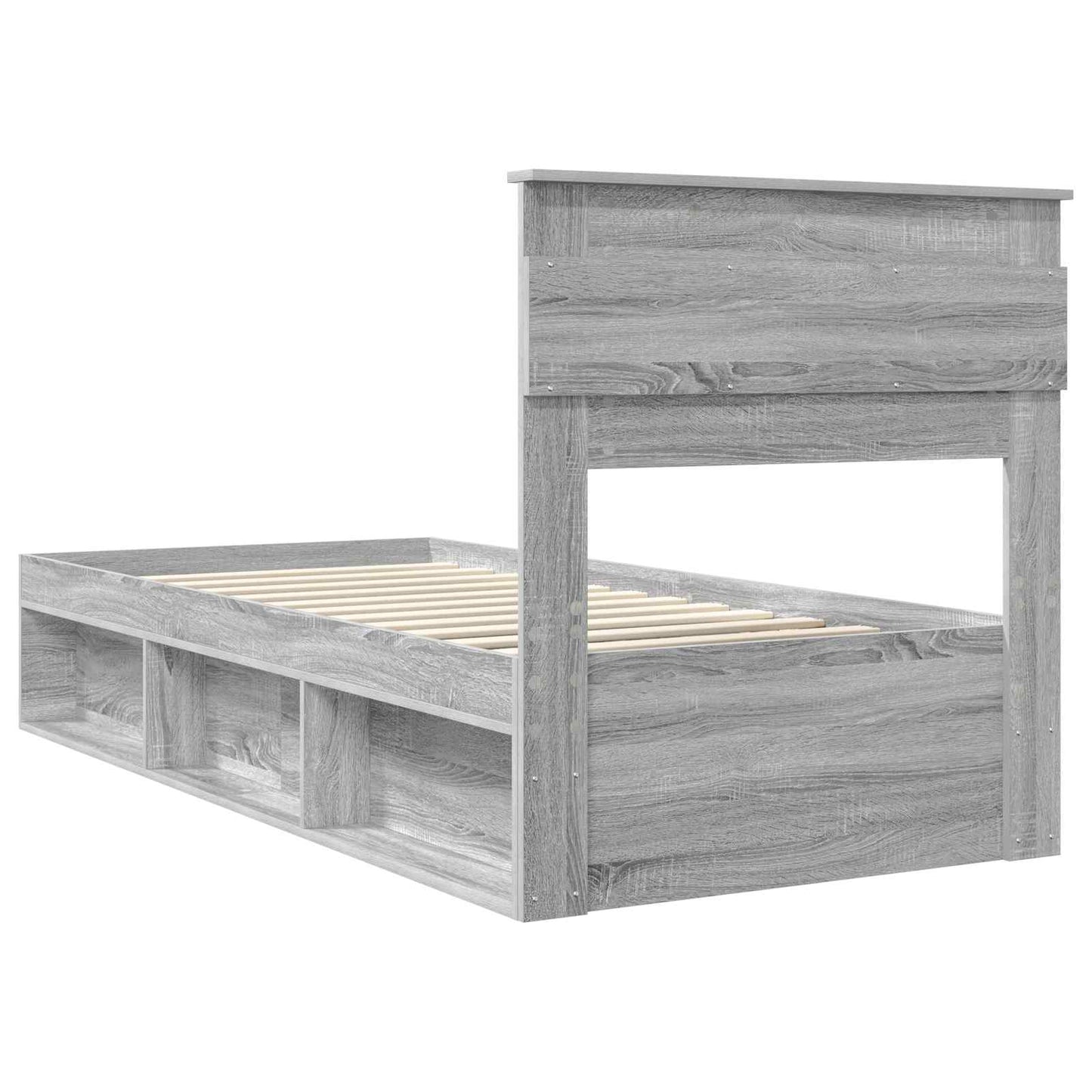 Bedframe Grijs Sonoma 100 x 200 cm Massief grenenhout is nu te koop bij PeponiXL, paradijselijk wonen!