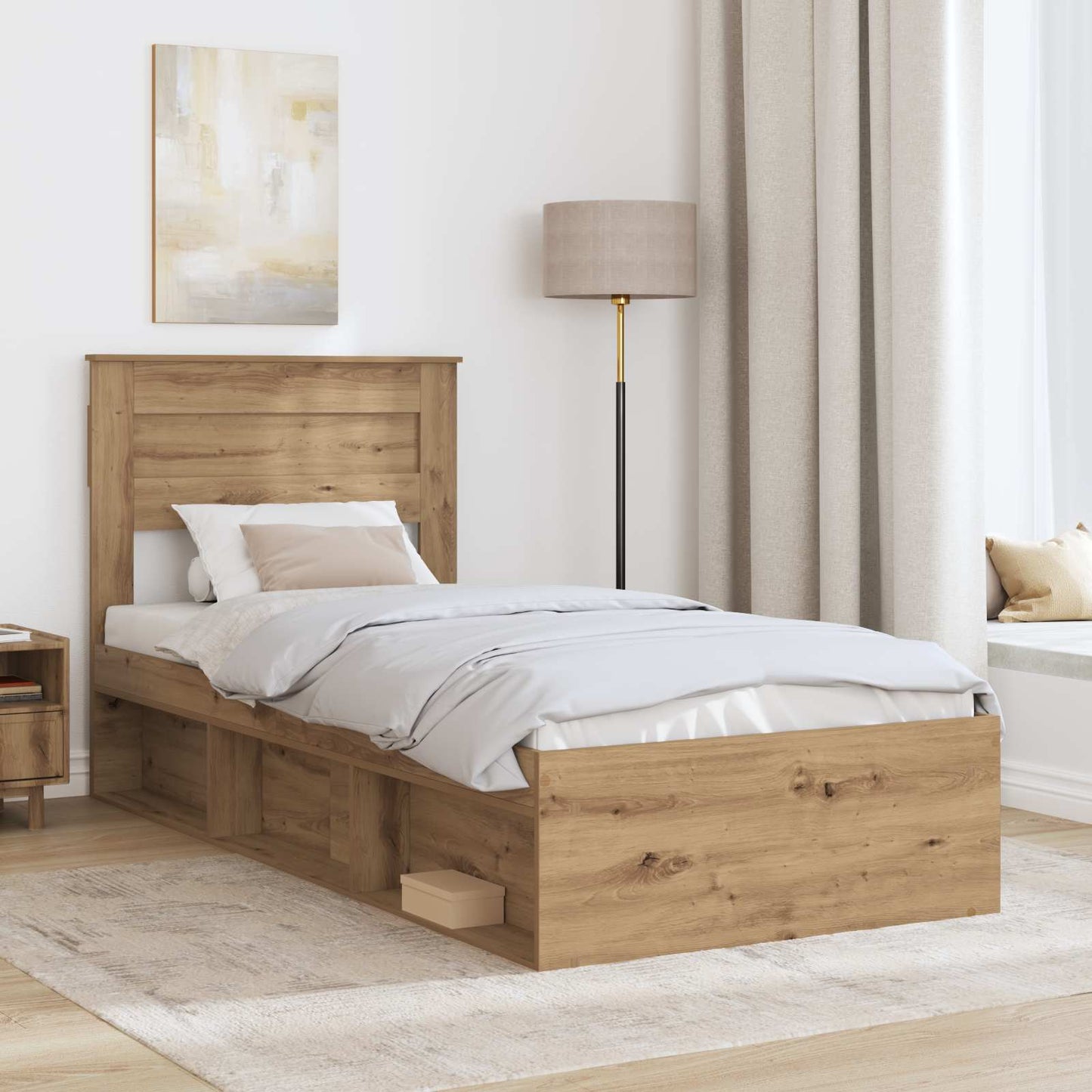 Bedframe Ambachtelijk eiken 100 x 200 cm Massief grenenhout is nu te koop bij PeponiXL, paradijselijk wonen!