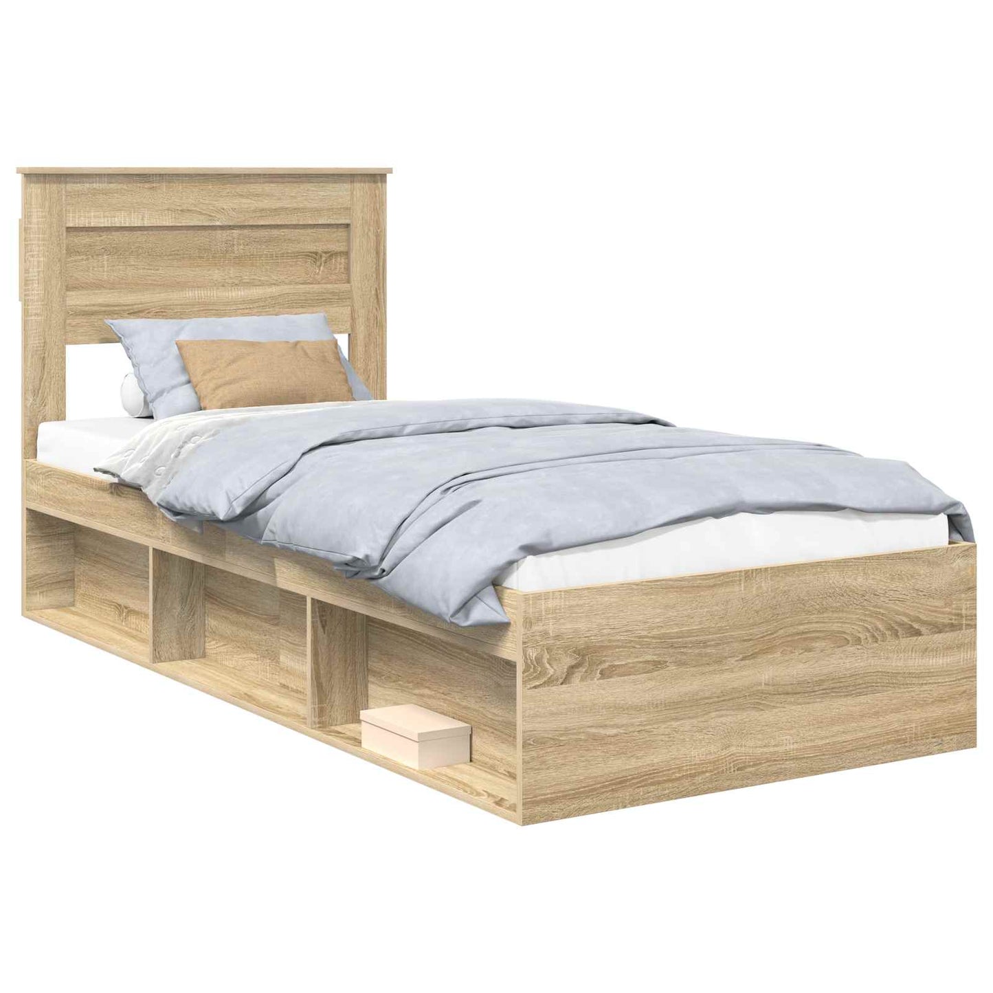 Bedframe met hoofdeinde Sonoma 90 x 190 cm Massief grenenhout is nu te koop bij PeponiXL, paradijselijk wonen!