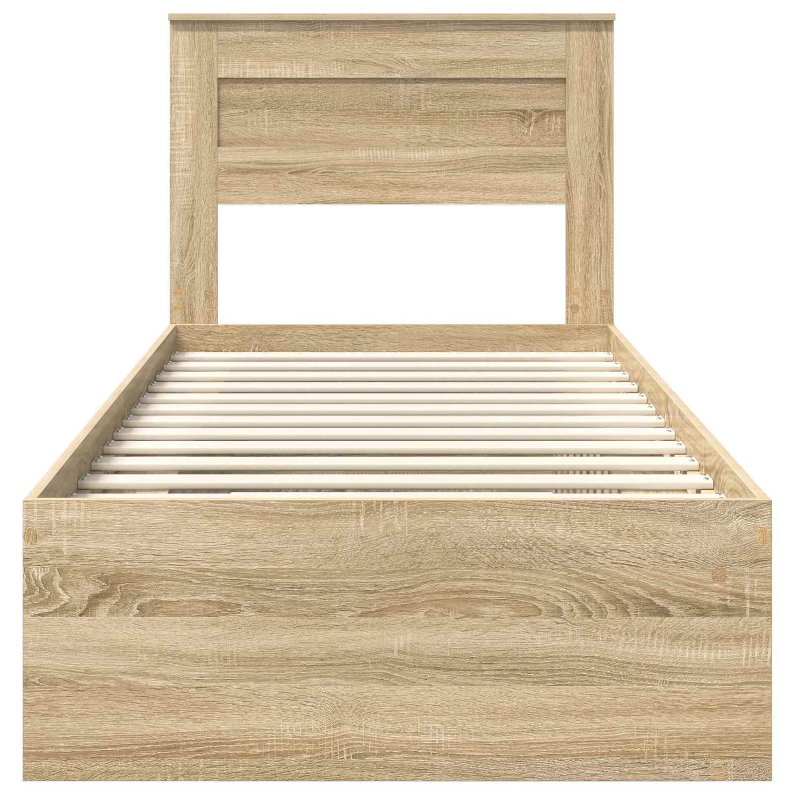 Bedframe met hoofdeinde Sonoma 90 x 190 cm Massief grenenhout is nu te koop bij PeponiXL, paradijselijk wonen!