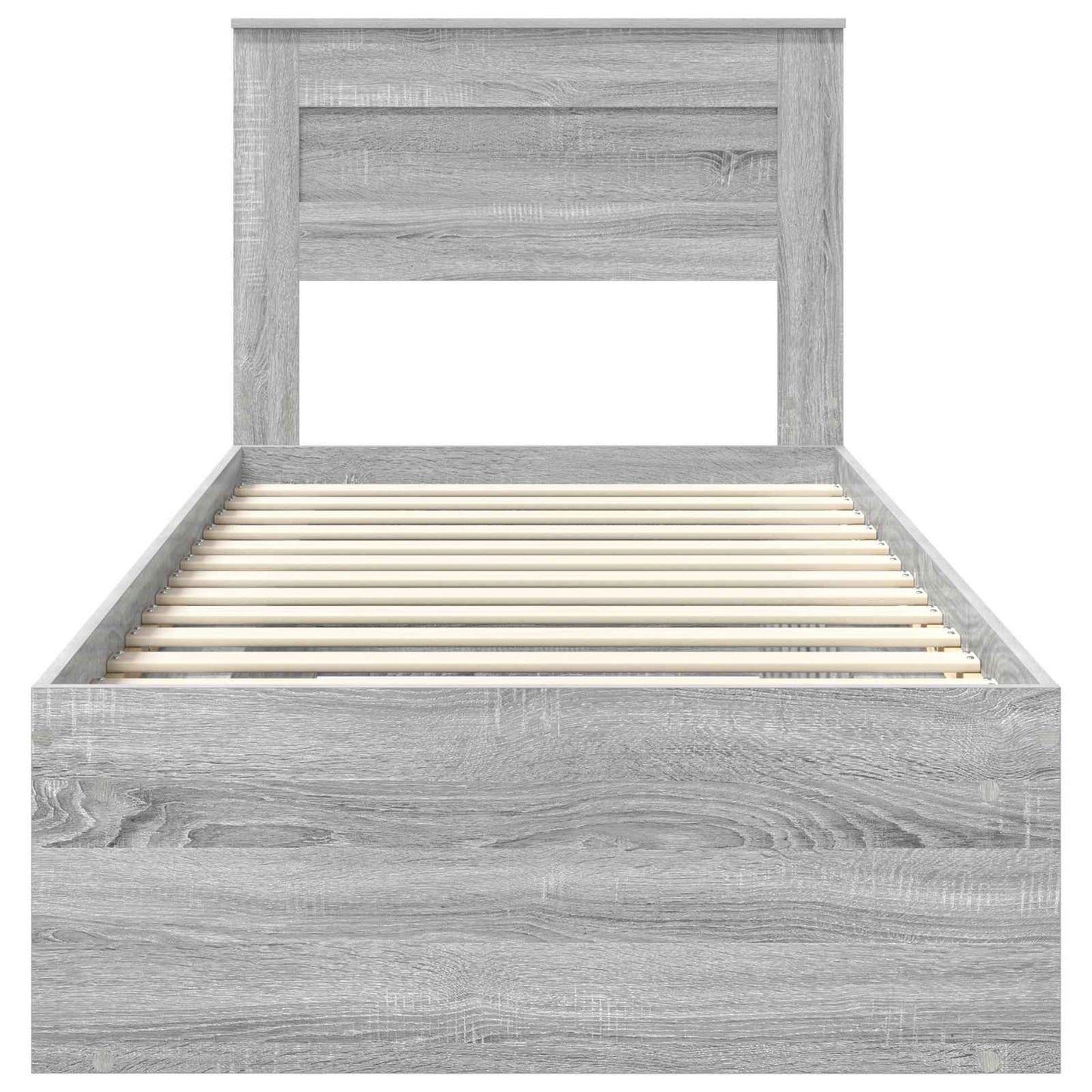 Bedframe met opslag Grijs Sonoma 90 x 190 cm Massief grenenhout is nu te koop bij PeponiXL, paradijselijk wonen!
