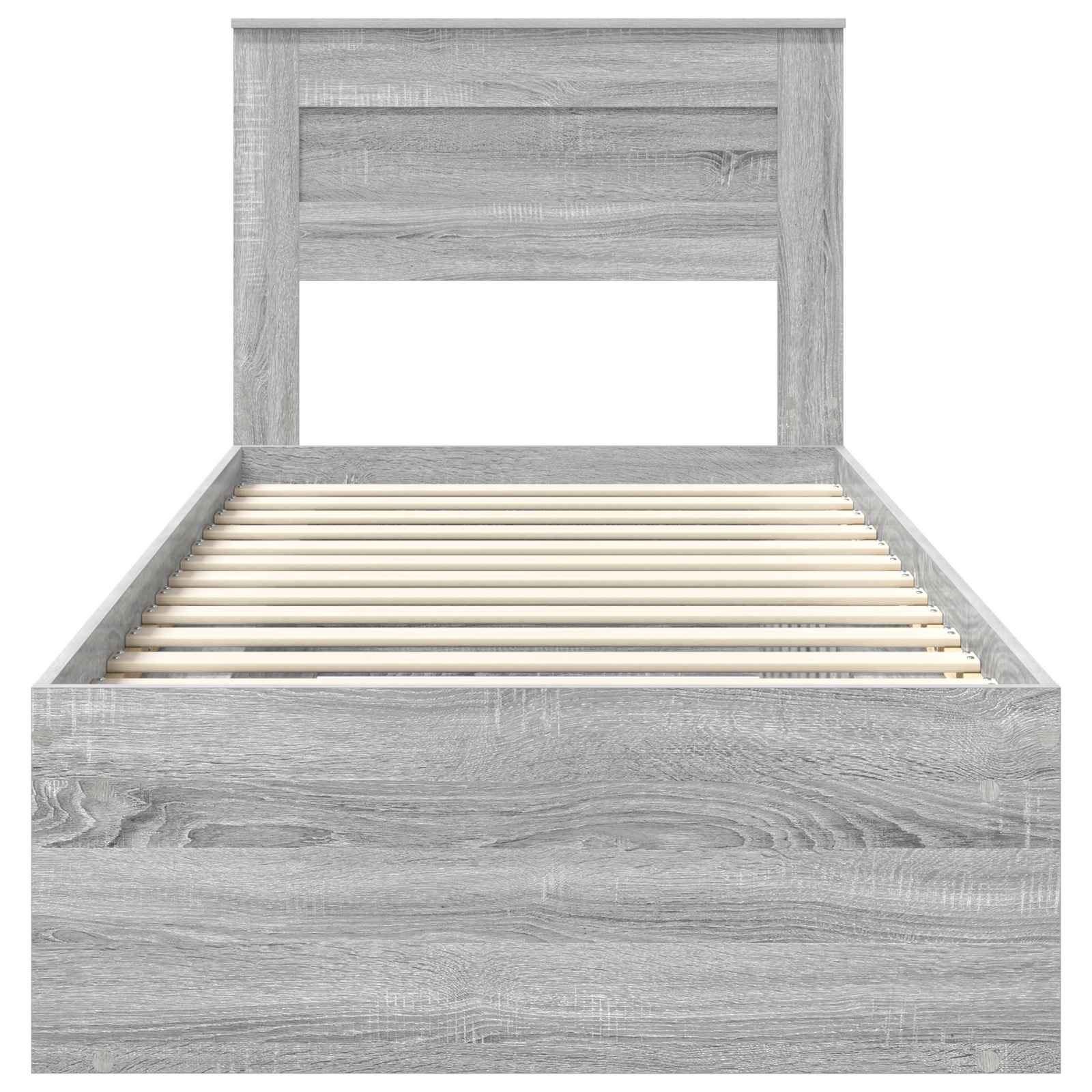 Bedframe met opslag Grijs Sonoma 90 x 190 cm Massief grenenhout is nu te koop bij PeponiXL, paradijselijk wonen!