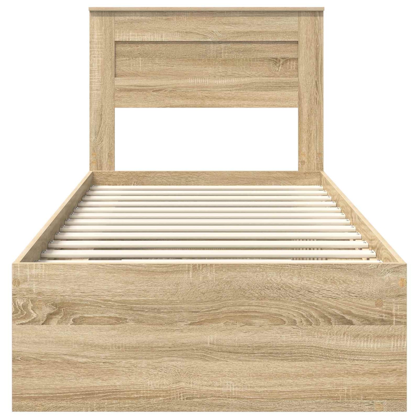 Bedframe met opslag Sonoma Eiken 90 x 200 cm Massief grenenhout is nu te koop bij PeponiXL, paradijselijk wonen!