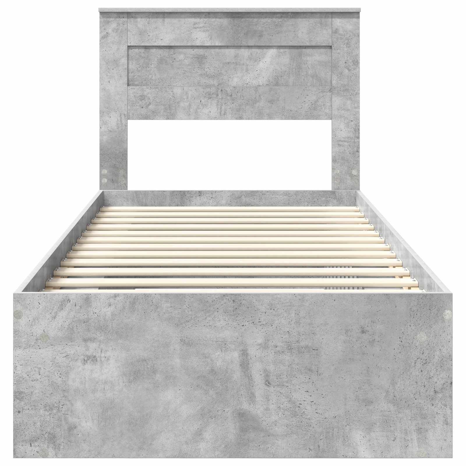 Bedframe met hoofdeinde Beton 90 x 200 cm Massief grenenhout is nu te koop bij PeponiXL, paradijselijk wonen!