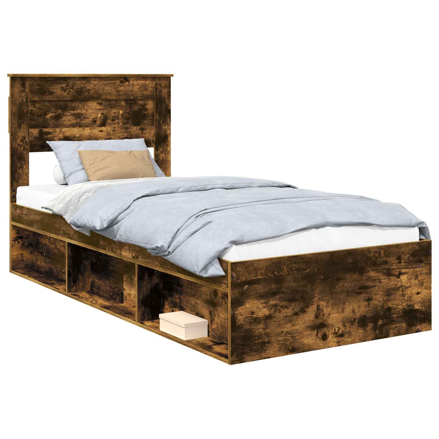 Bedframe met lade Gerookt eiken 90 x 200 cm Massief grenenhout is nu te koop bij PeponiXL, paradijselijk wonen!
