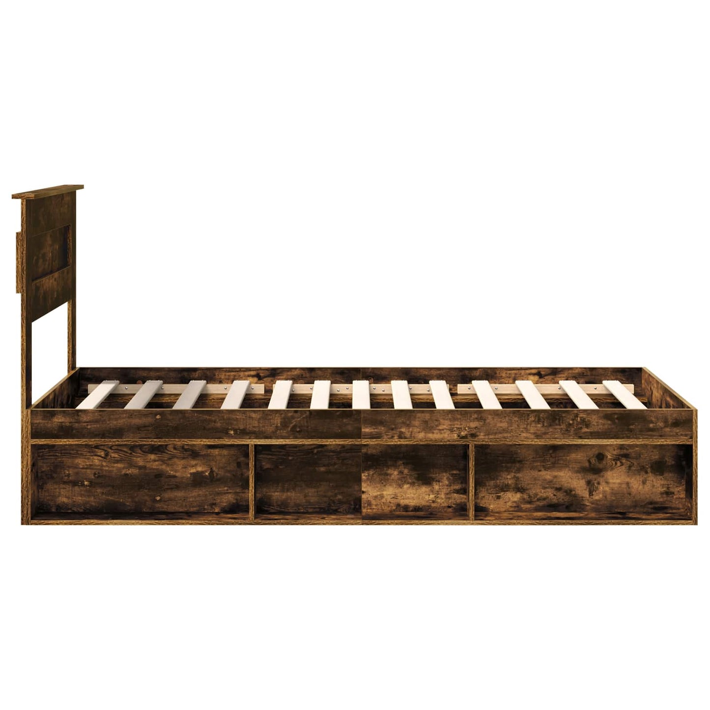 Bedframe met lade Gerookt eiken 90 x 200 cm Massief grenenhout is nu te koop bij PeponiXL, paradijselijk wonen!