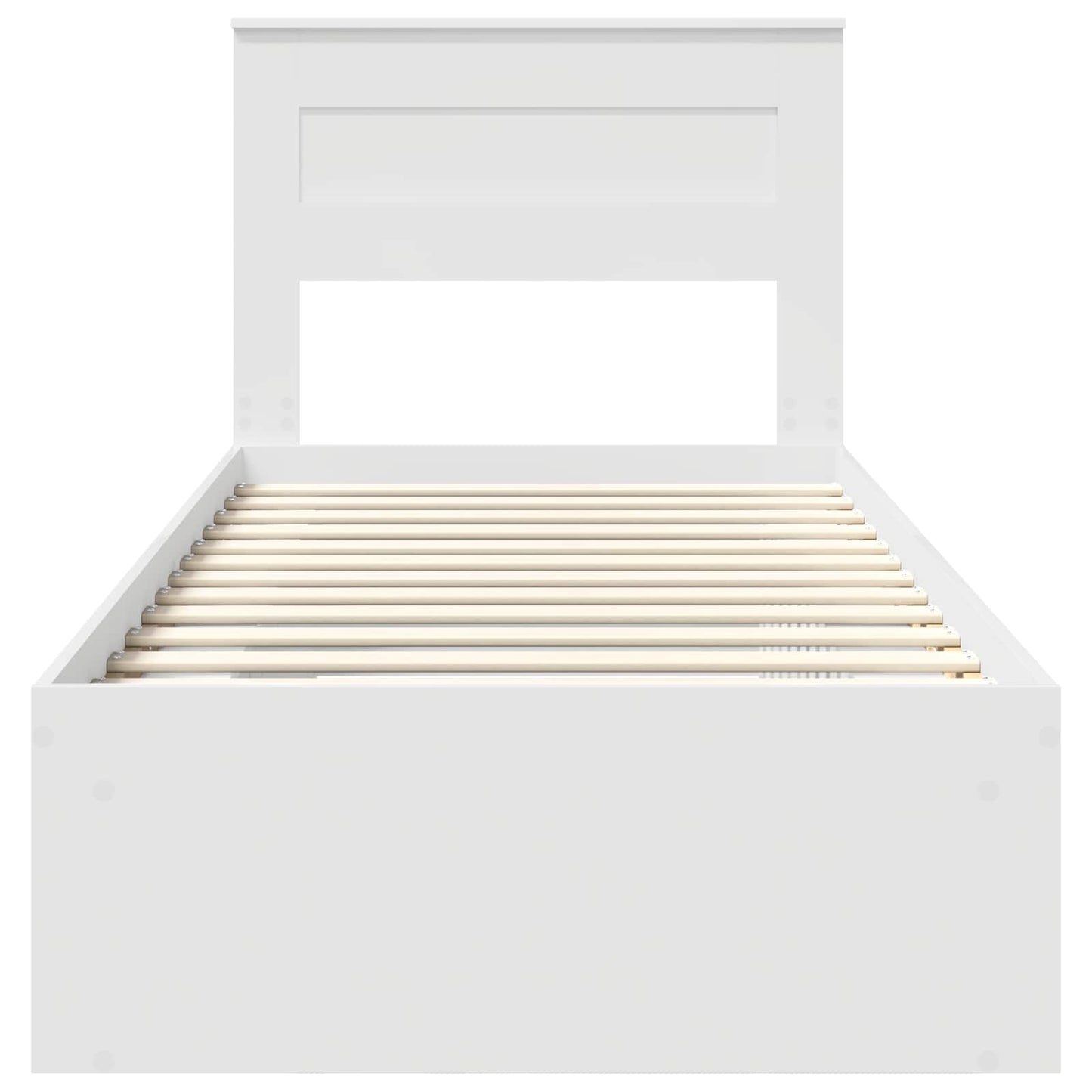 Bedframe met hoofdeinde Wit 75 x 190 cm Massief grenenhout is nu te koop bij PeponiXL, paradijselijk wonen!