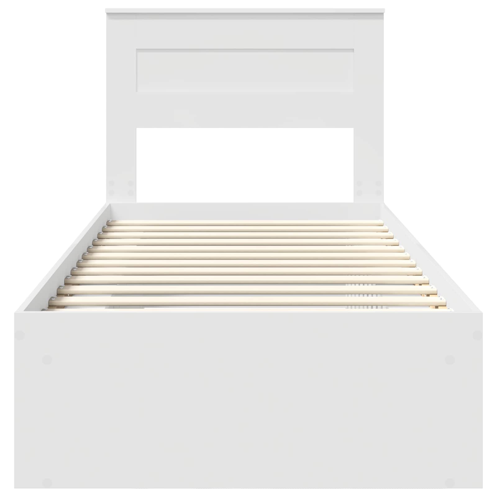 Bedframe met hoofdeinde Wit 75 x 190 cm Massief grenenhout is nu te koop bij PeponiXL, paradijselijk wonen!