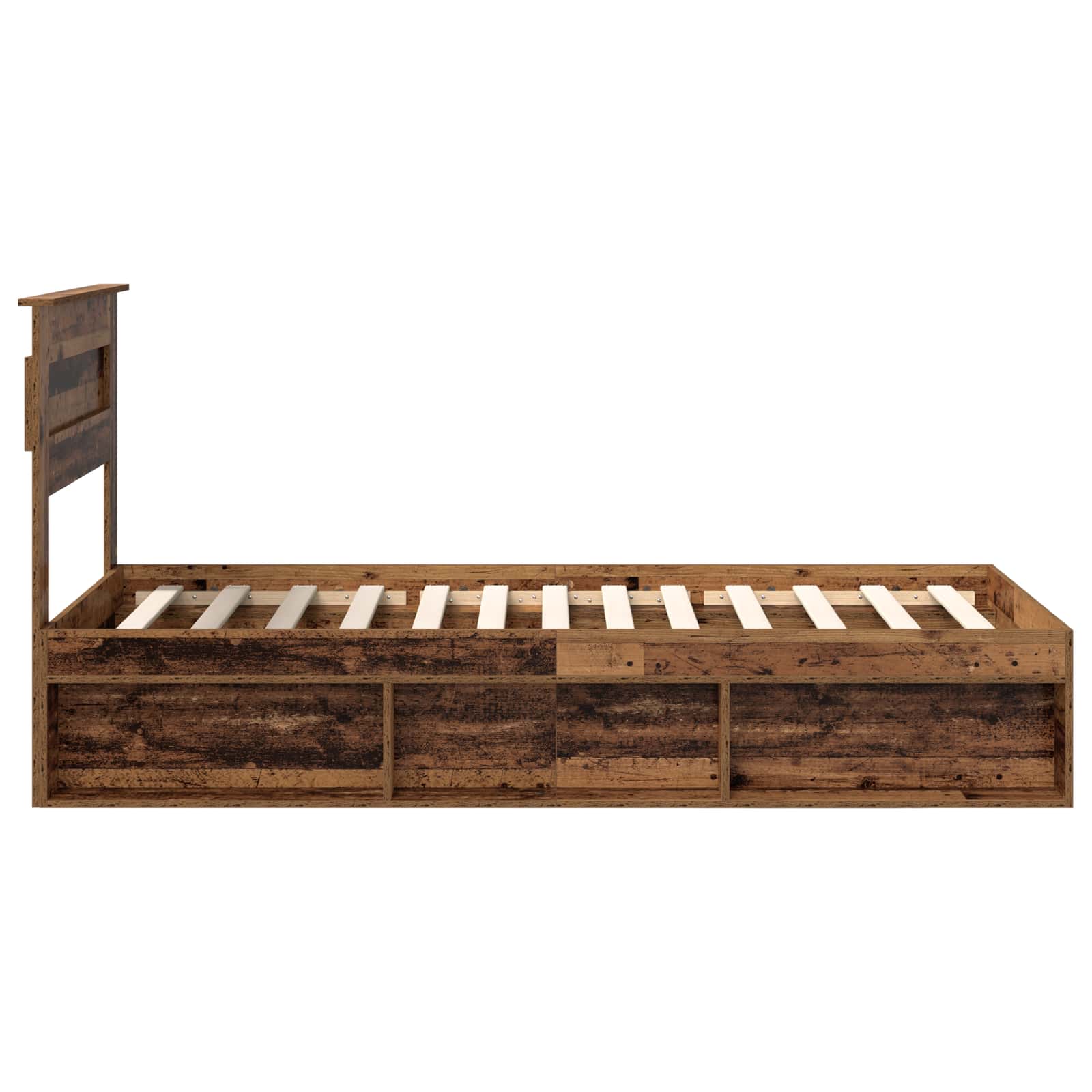 Bedframe met hoofdeinde Oudhout 75 x 190 cm Massief grenenhout is nu te koop bij PeponiXL, paradijselijk wonen!