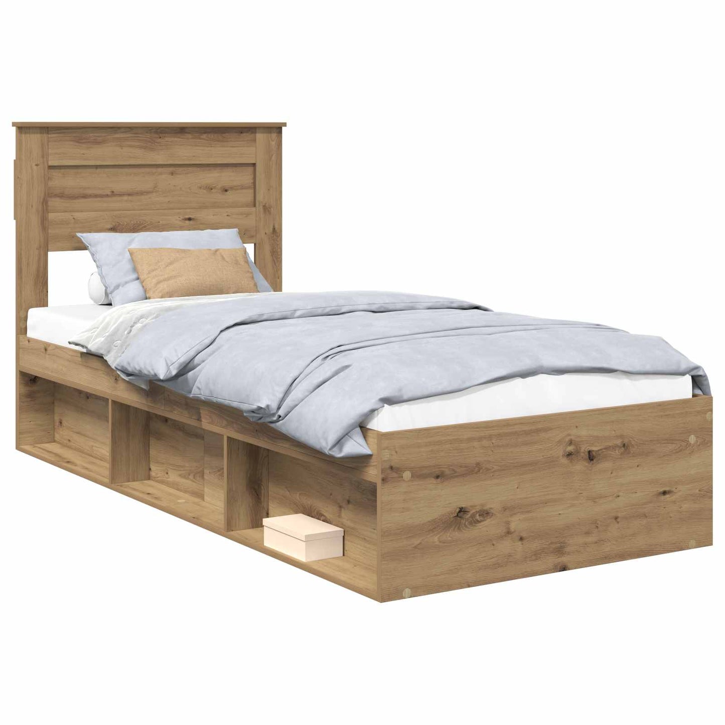 Bedframe Ambachtelijk eiken 75 x 190 cm Massief grenenhout is nu te koop bij PeponiXL, paradijselijk wonen!