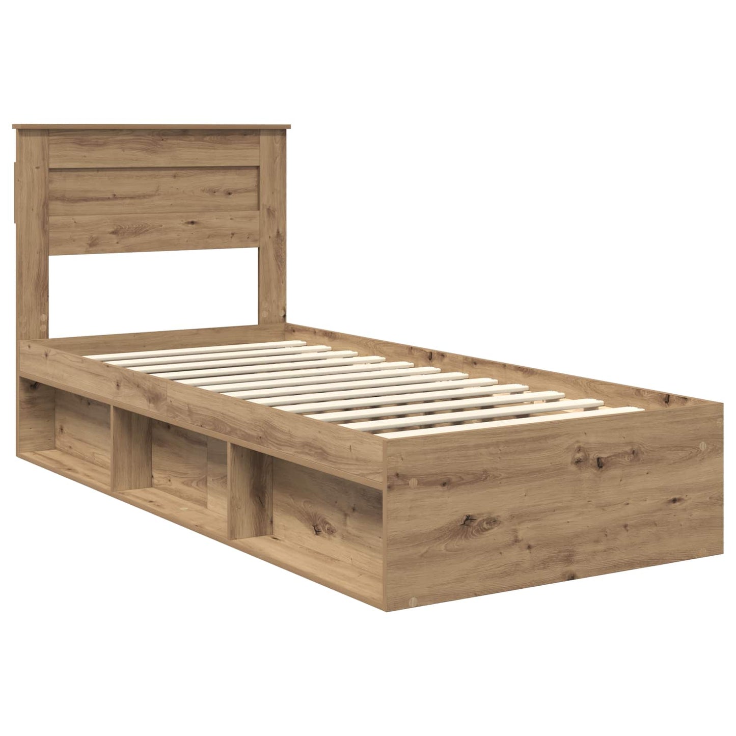 Bedframe Ambachtelijk eiken 75 x 190 cm Massief grenenhout is nu te koop bij PeponiXL, paradijselijk wonen!