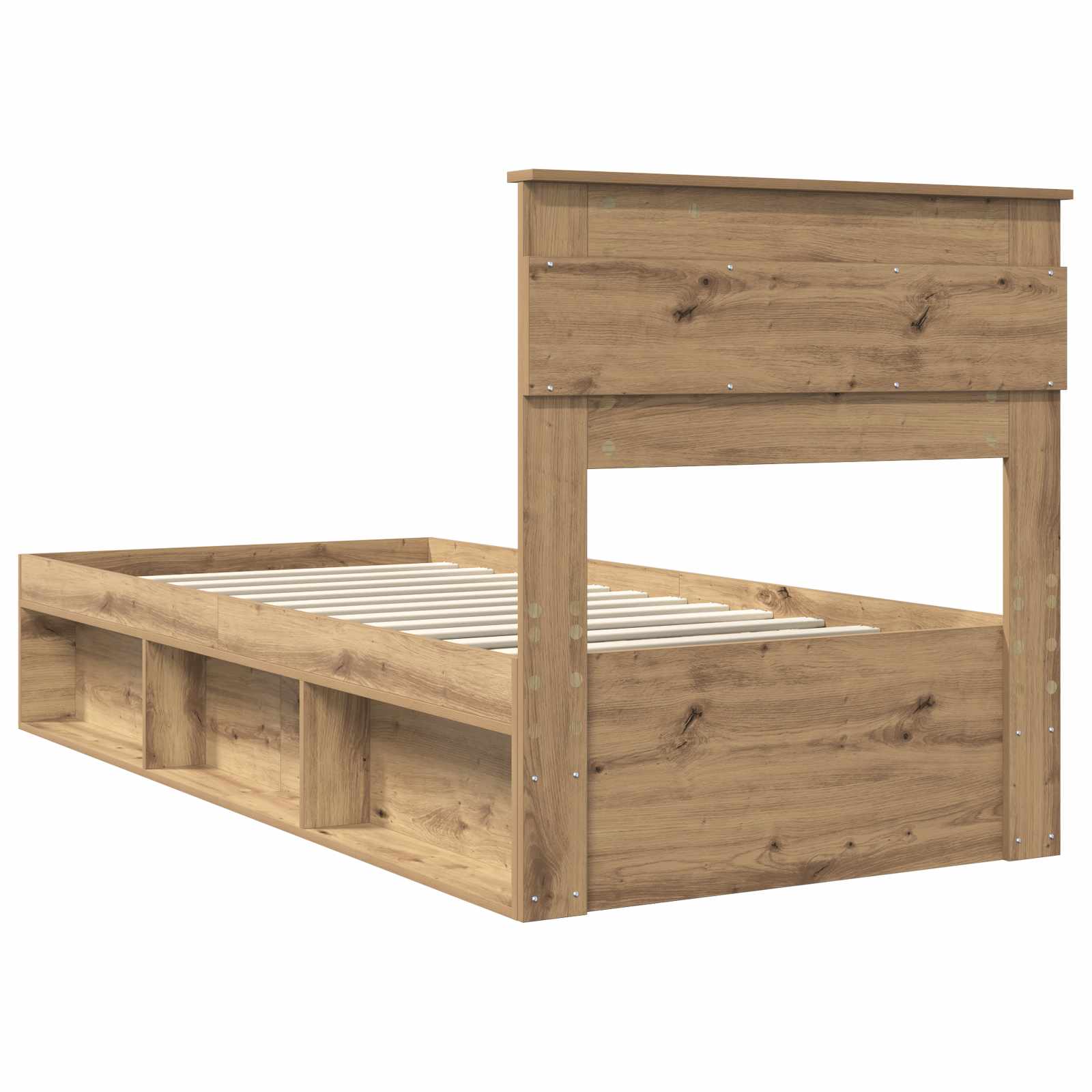 Bedframe Ambachtelijk eiken 75 x 190 cm Massief grenenhout is nu te koop bij PeponiXL, paradijselijk wonen!