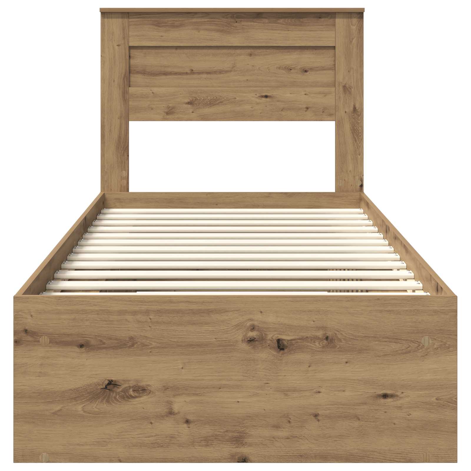 Bedframe Ambachtelijk eiken 75 x 190 cm Massief grenenhout is nu te koop bij PeponiXL, paradijselijk wonen!