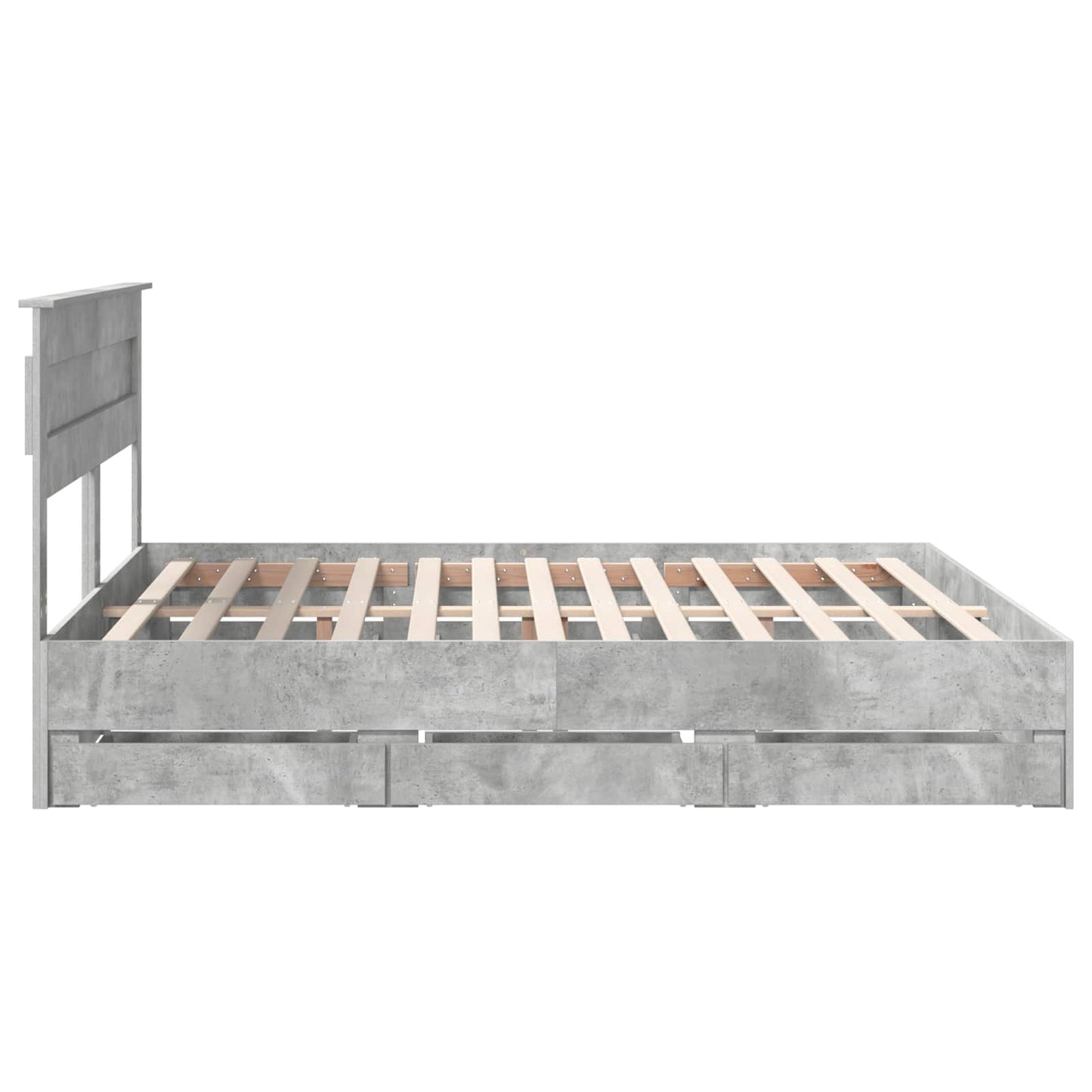 Bedframe met lade Beton Grijs 200 x 200 cm Ingenieurshout is nu te koop bij PeponiXL, paradijselijk wonen!