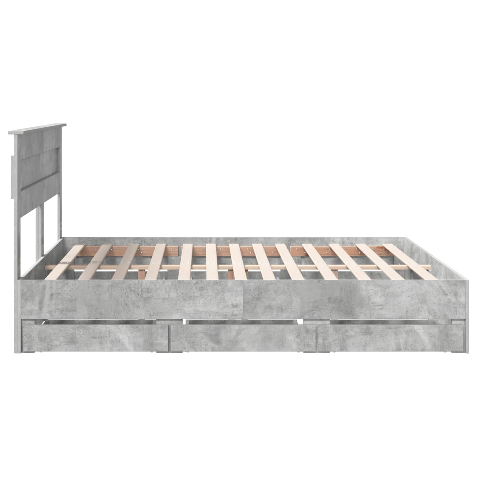 Bedframe met lade Beton Grijs 200 x 200 cm Ingenieurshout is nu te koop bij PeponiXL, paradijselijk wonen!