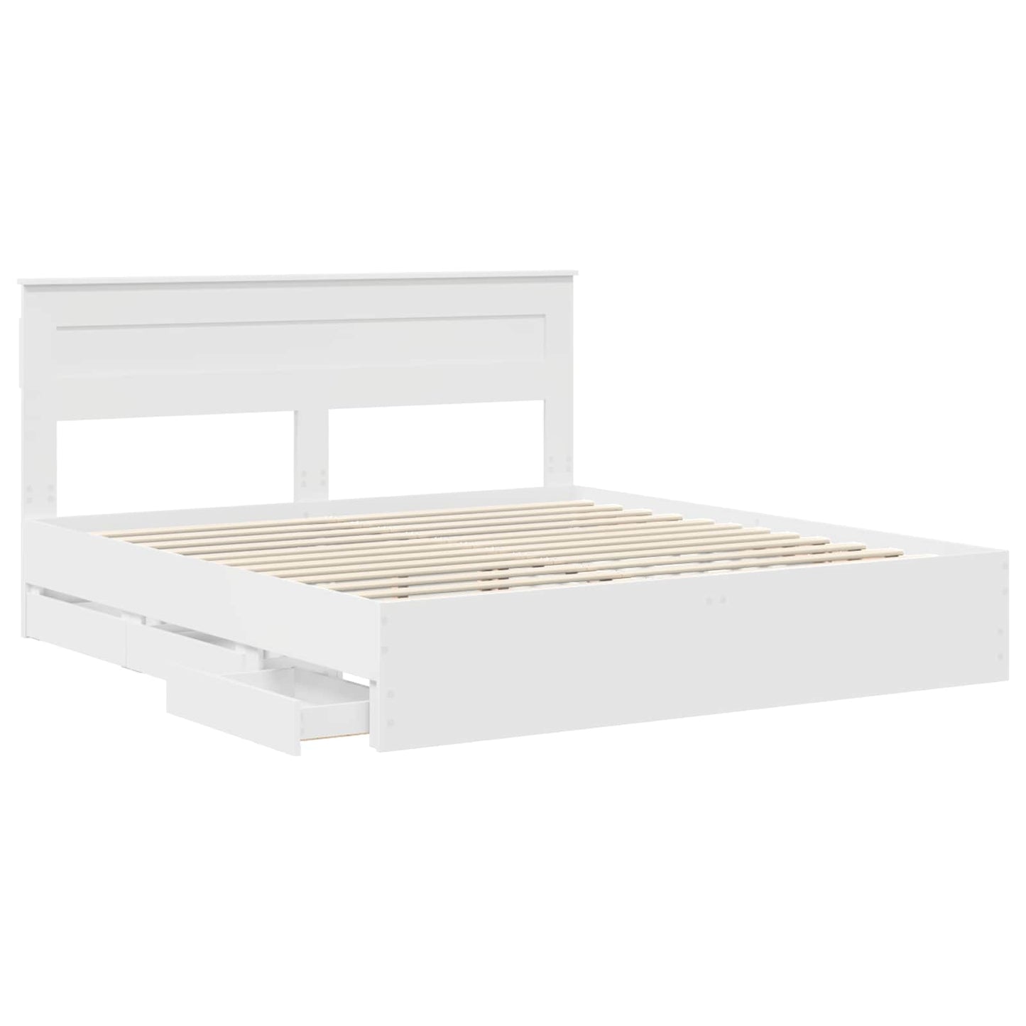 Bedframe met lade met opslag Wit 180 x 200 cm Ingenieurshout is nu te koop bij PeponiXL, paradijselijk wonen!