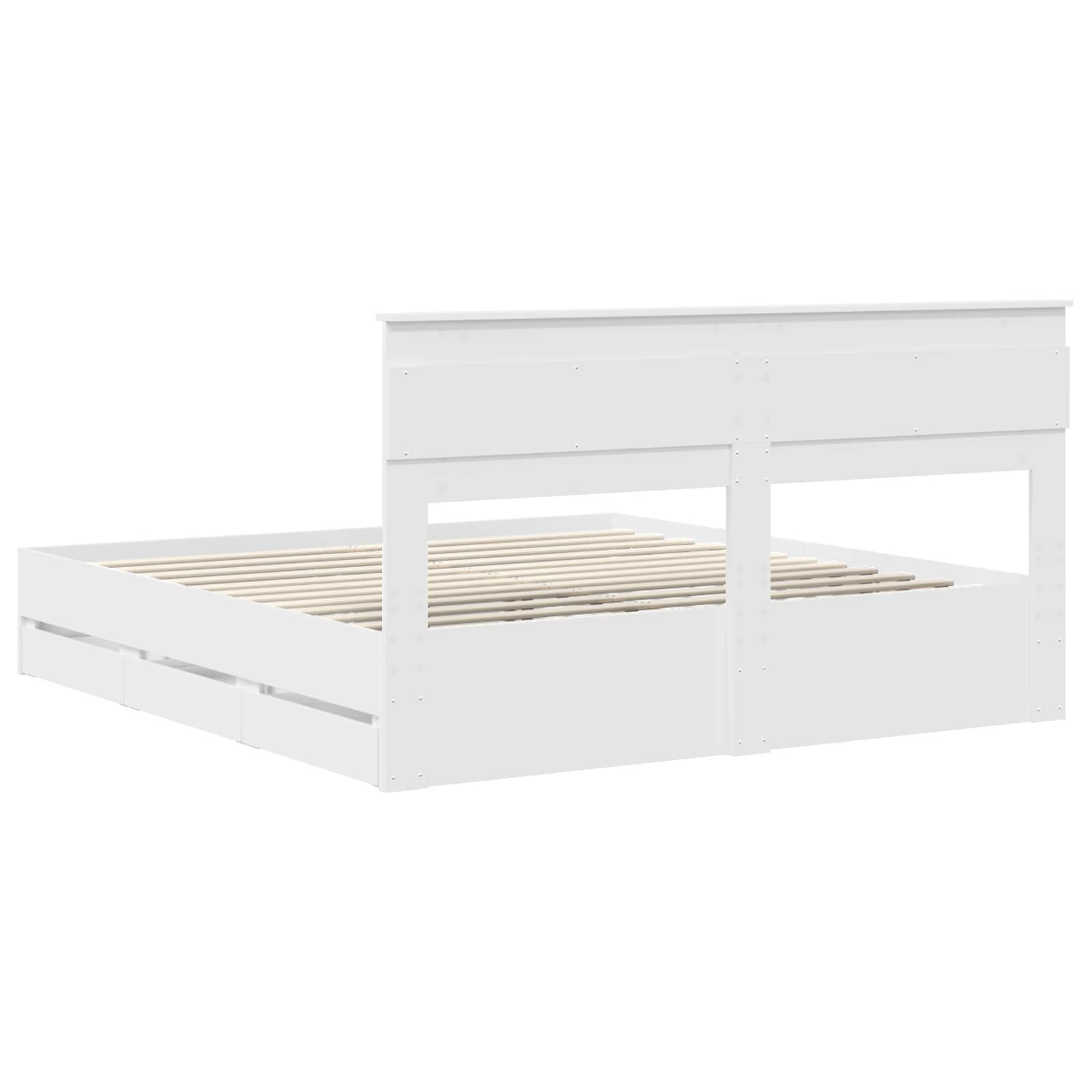 Bedframe met lade met opslag Wit 180 x 200 cm Ingenieurshout is nu te koop bij PeponiXL, paradijselijk wonen!