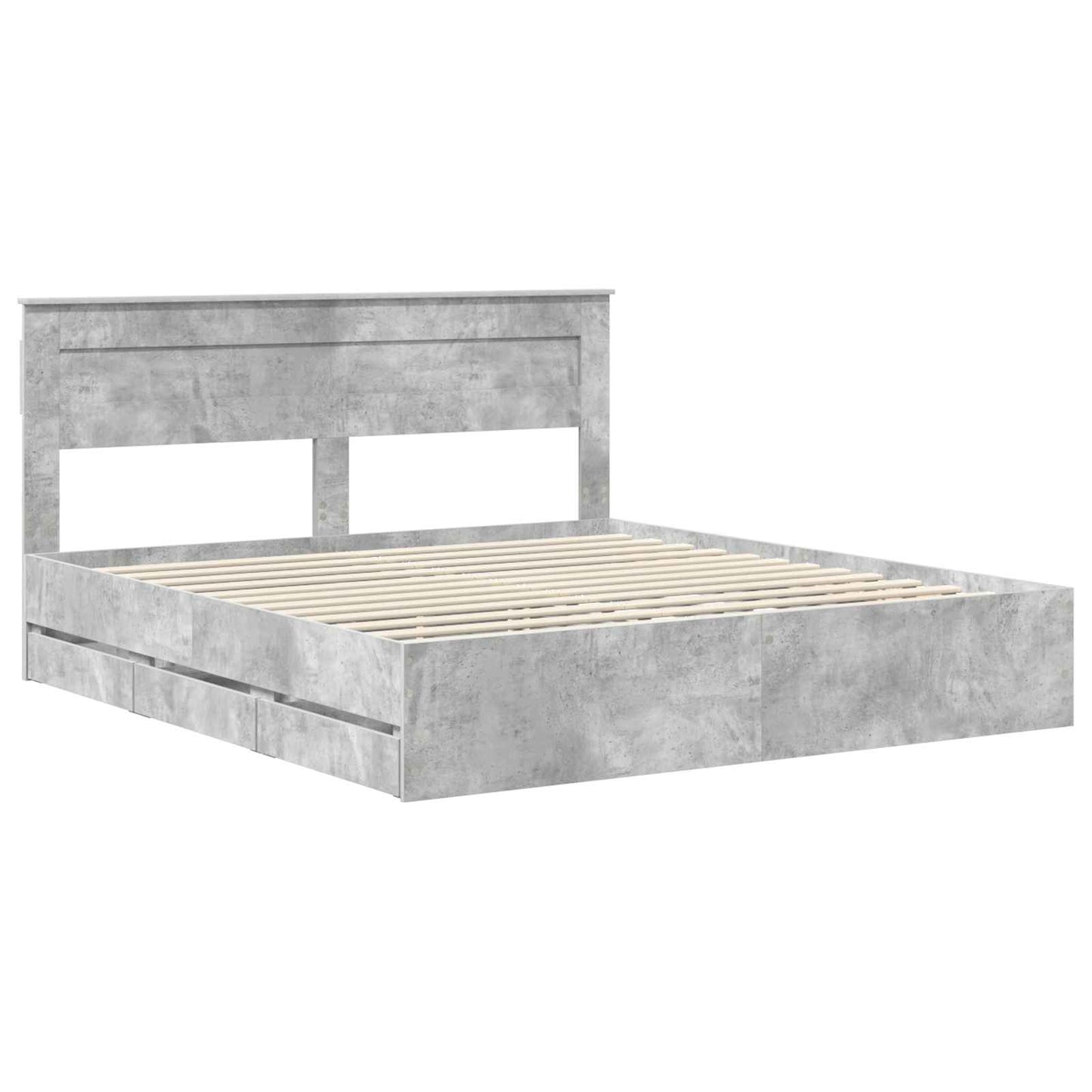 Bedframe met lade Beton Grijs 180 x 200 cm Ingenieurshout is nu te koop bij PeponiXL, paradijselijk wonen!