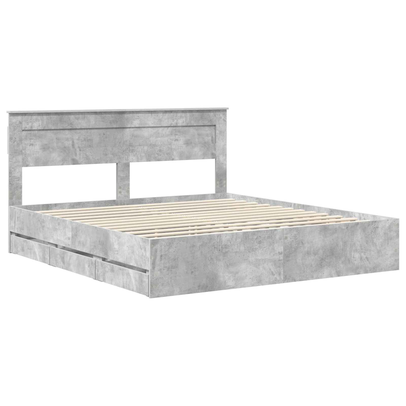 Bedframe met lade Beton Grijs 180 x 200 cm Ingenieurshout is nu te koop bij PeponiXL, paradijselijk wonen!
