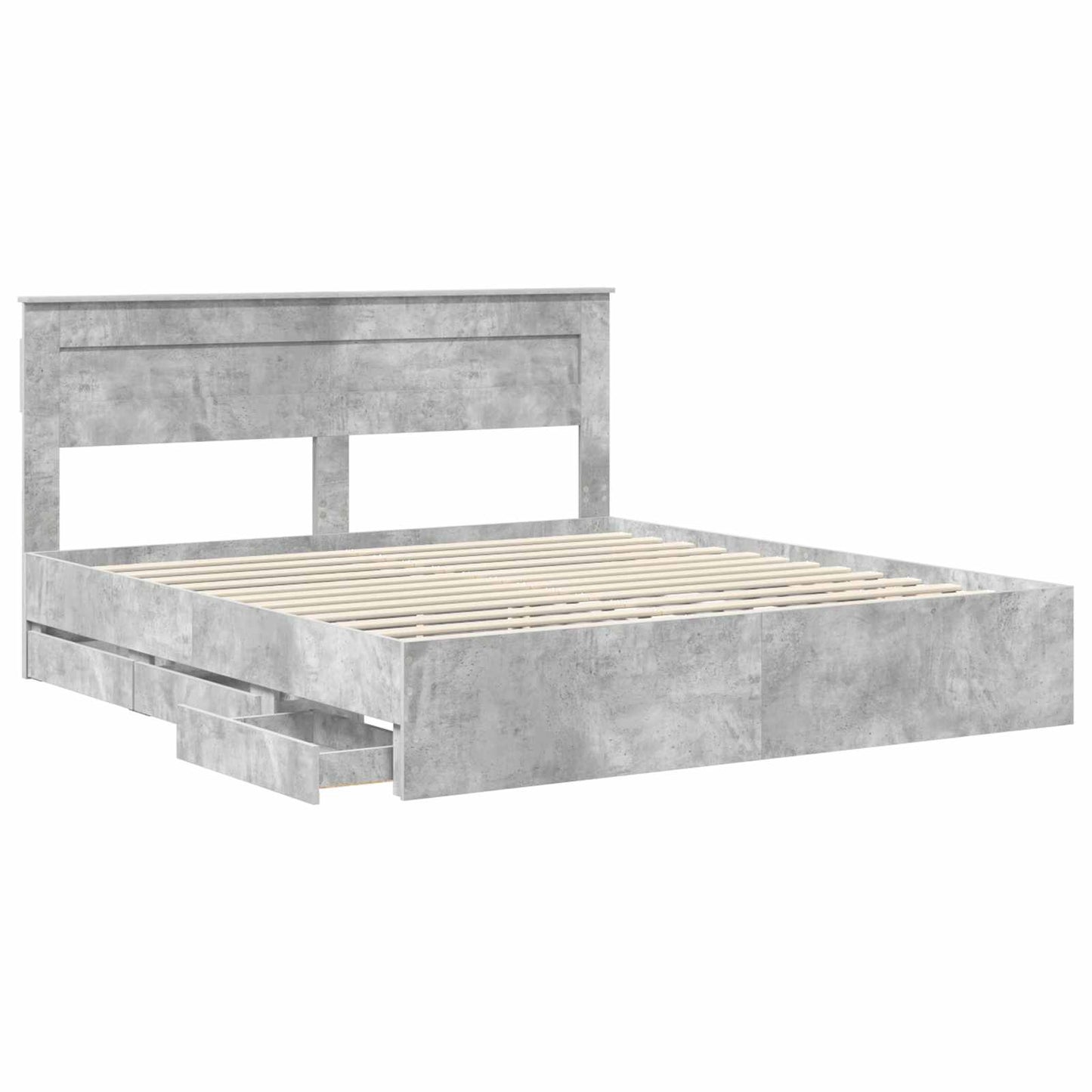 Bedframe met lade Beton Grijs 180 x 200 cm Ingenieurshout is nu te koop bij PeponiXL, paradijselijk wonen!