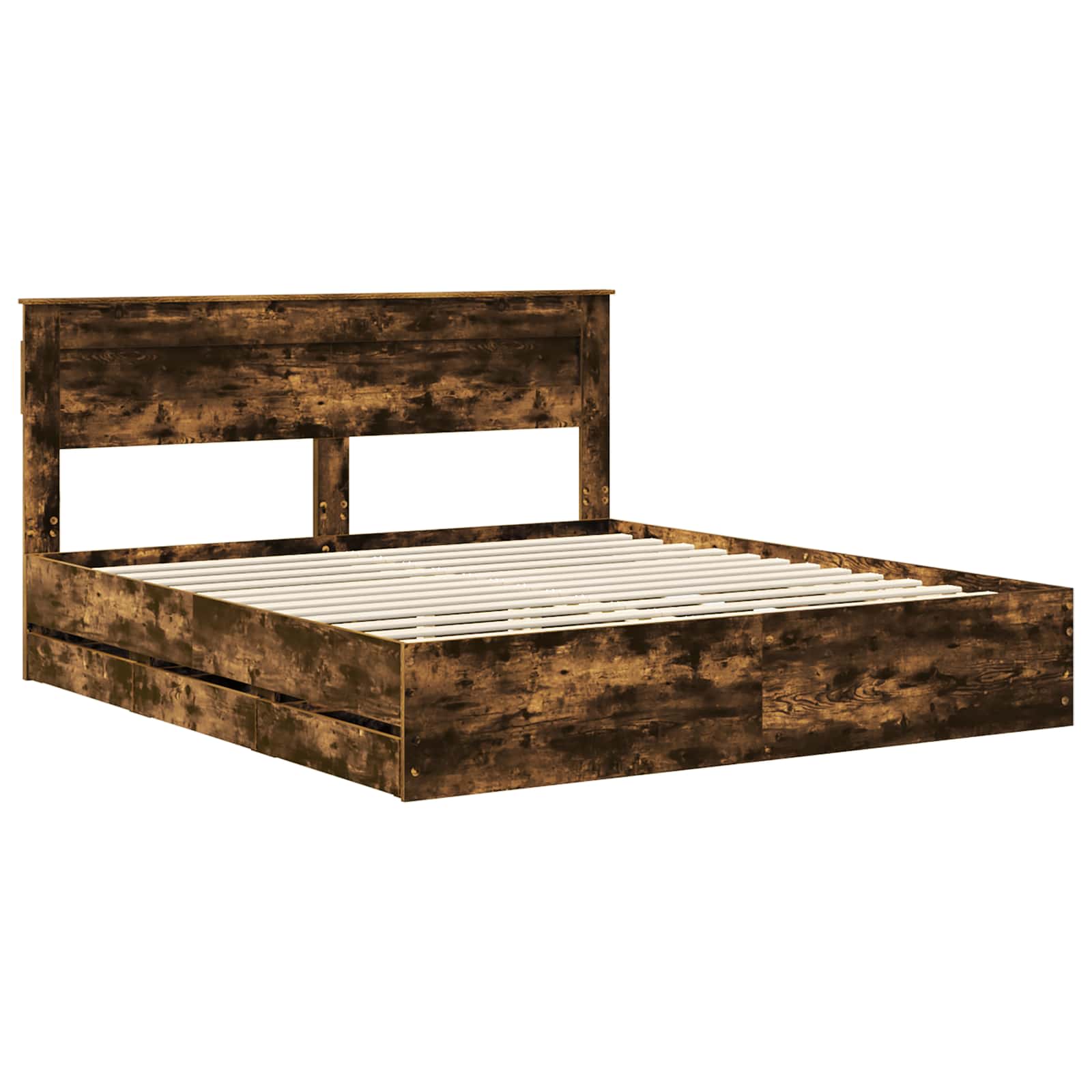Bedframe met lade Gerookt eiken 180 x 200 cm Ingenieurshout is nu te koop bij PeponiXL, paradijselijk wonen!