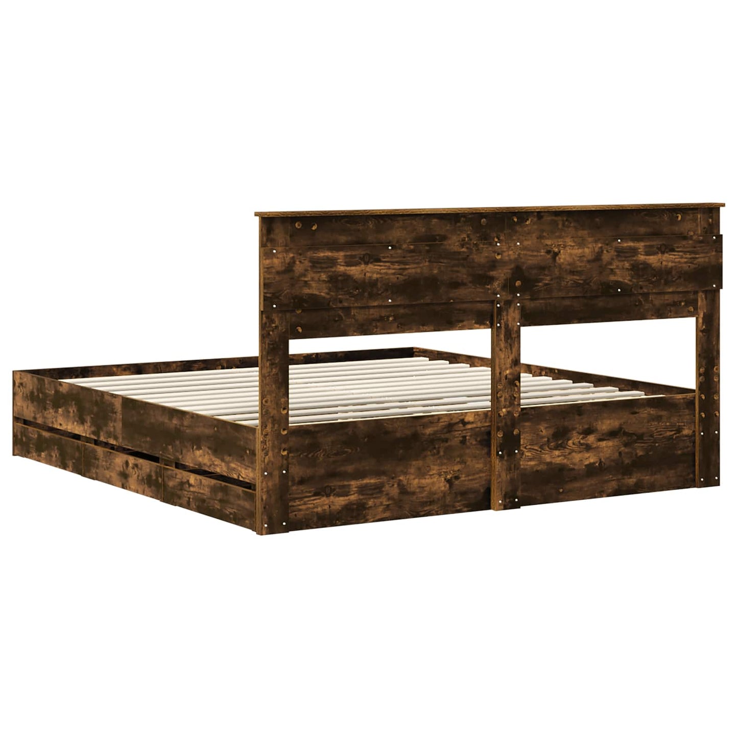 Bedframe met lade Gerookt eiken 180 x 200 cm Ingenieurshout is nu te koop bij PeponiXL, paradijselijk wonen!