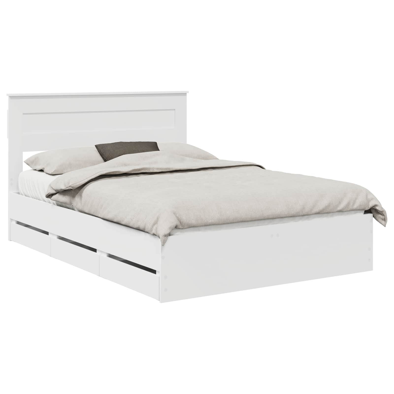 Bedframe met lade met opslag Wit 160 x 200 cm Ingenieurshout is nu te koop bij PeponiXL, paradijselijk wonen!