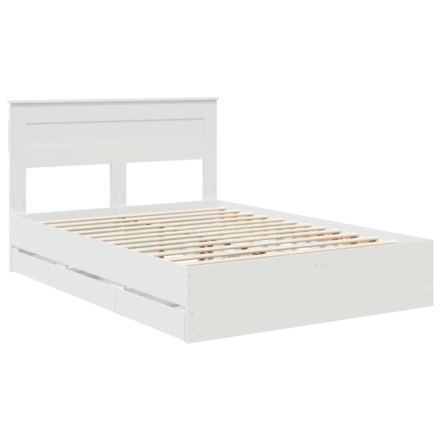 Bedframe met lade met opslag Wit 160 x 200 cm Ingenieurshout is nu te koop bij PeponiXL, paradijselijk wonen!