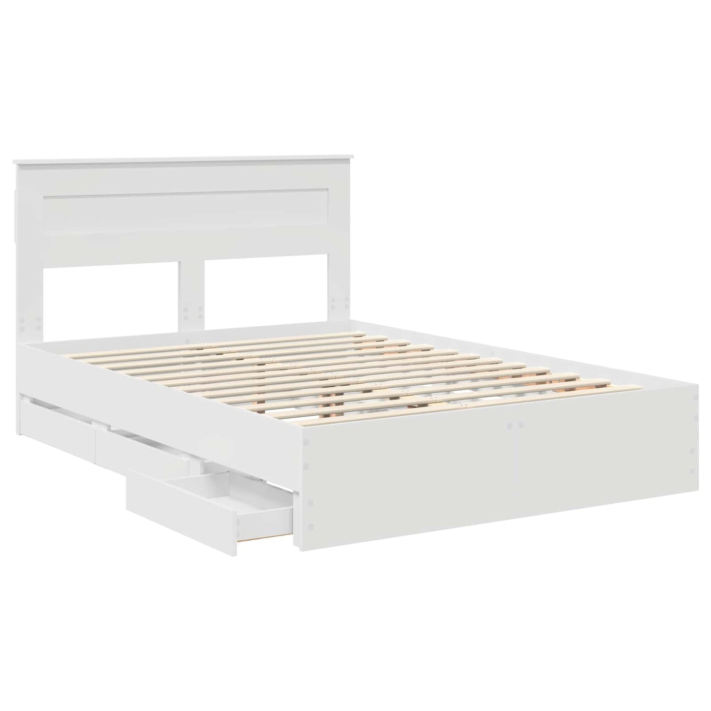 Bedframe met lade met opslag Wit 160 x 200 cm Ingenieurshout is nu te koop bij PeponiXL, paradijselijk wonen!