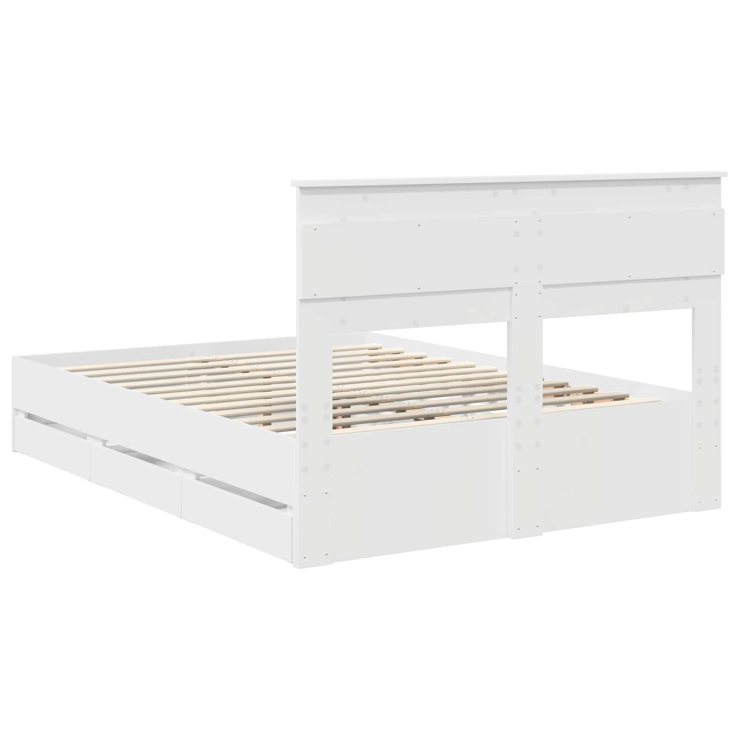 Bedframe met lade met opslag Wit 160 x 200 cm Ingenieurshout is nu te koop bij PeponiXL, paradijselijk wonen!