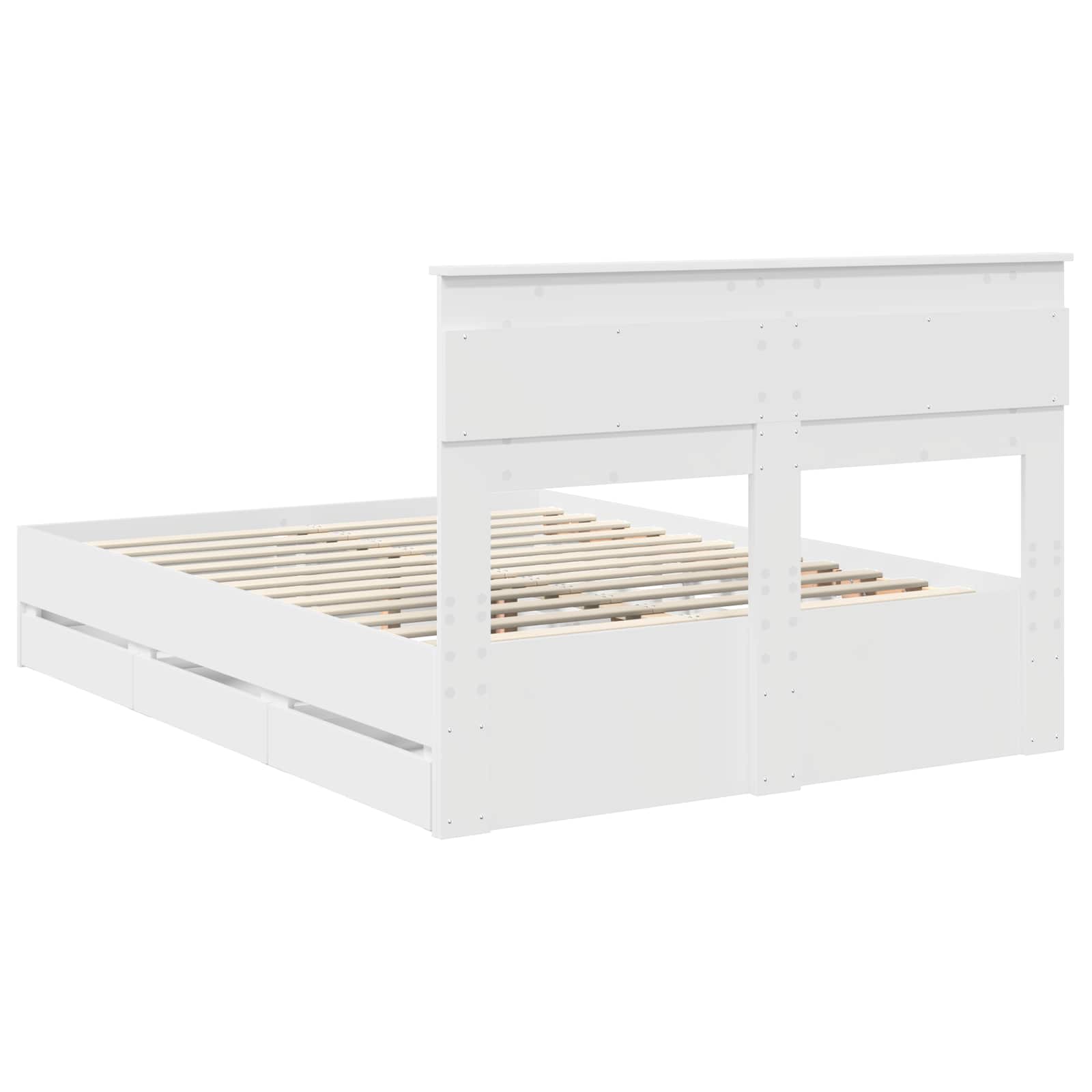 Bedframe met lade met opslag Wit 160 x 200 cm Ingenieurshout is nu te koop bij PeponiXL, paradijselijk wonen!