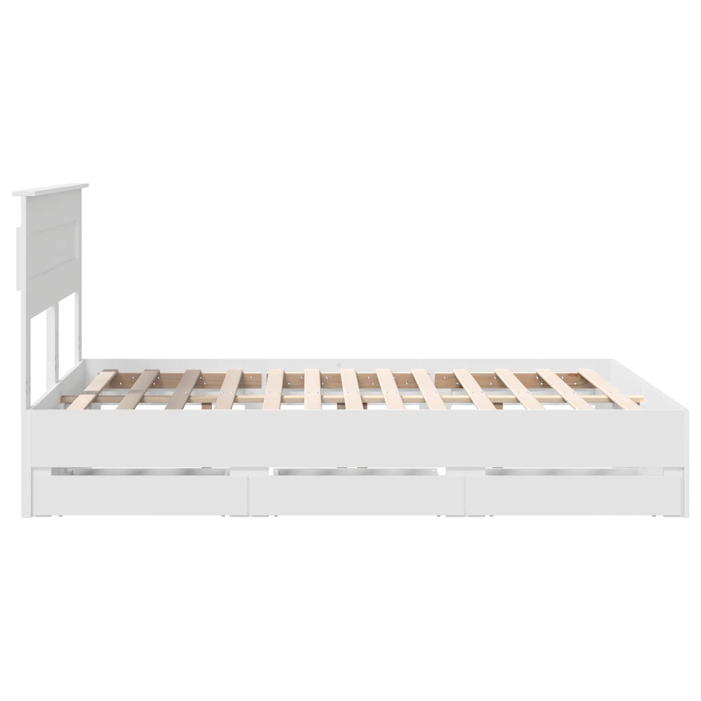Bedframe met lade met opslag Wit 160 x 200 cm Ingenieurshout is nu te koop bij PeponiXL, paradijselijk wonen!