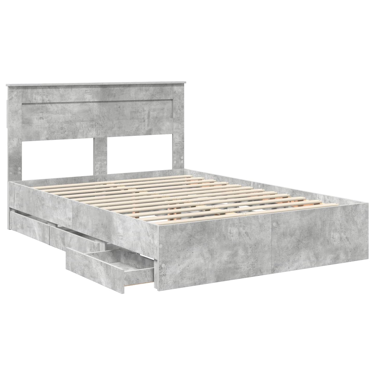 Bedframe met lade Beton Grijs 160 x 200 cm Ingenieurshout is nu te koop bij PeponiXL, paradijselijk wonen!