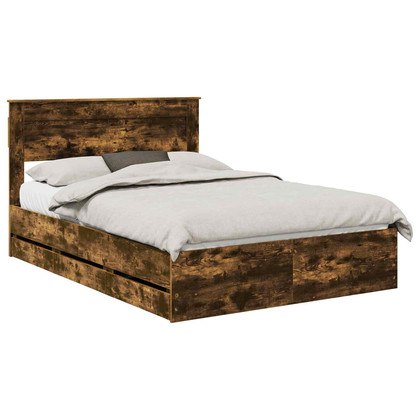 Bedframe met lade Gerookt eiken 160 x 200 cm Ingenieurshout is nu te koop bij PeponiXL, paradijselijk wonen!