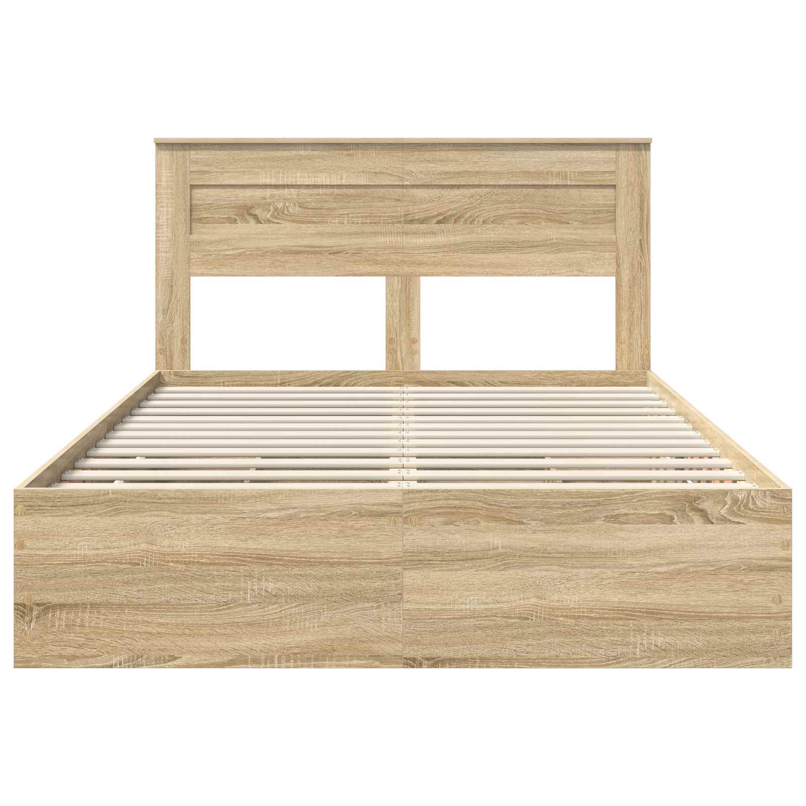 Bedframe met lade Sonoma Eiken 150 x 200 cm Ingenieurshout is nu te koop bij PeponiXL, paradijselijk wonen!