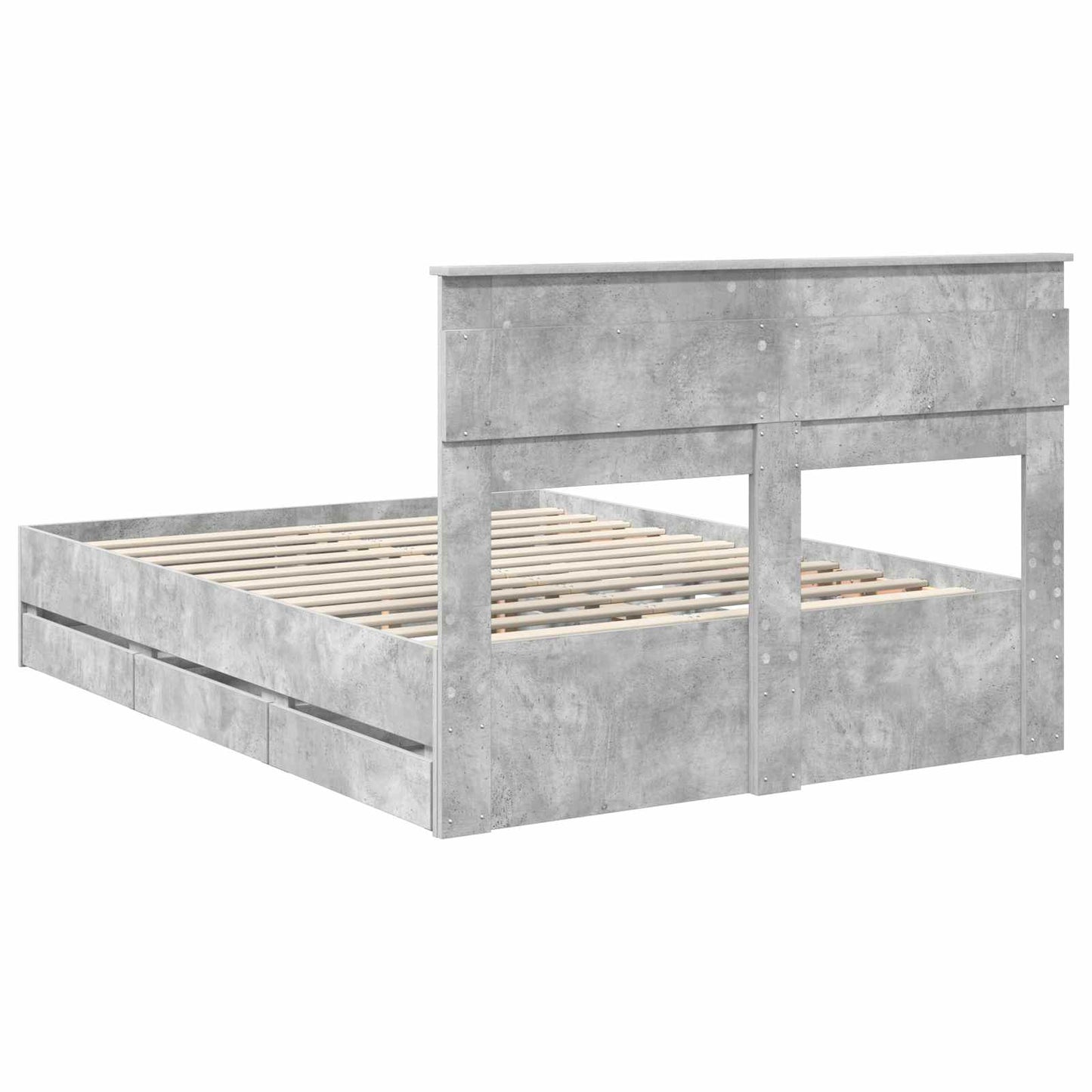 Bedframe met lade Beton Grijs 140 x 200 cm Ingenieurshout is nu te koop bij PeponiXL, paradijselijk wonen!