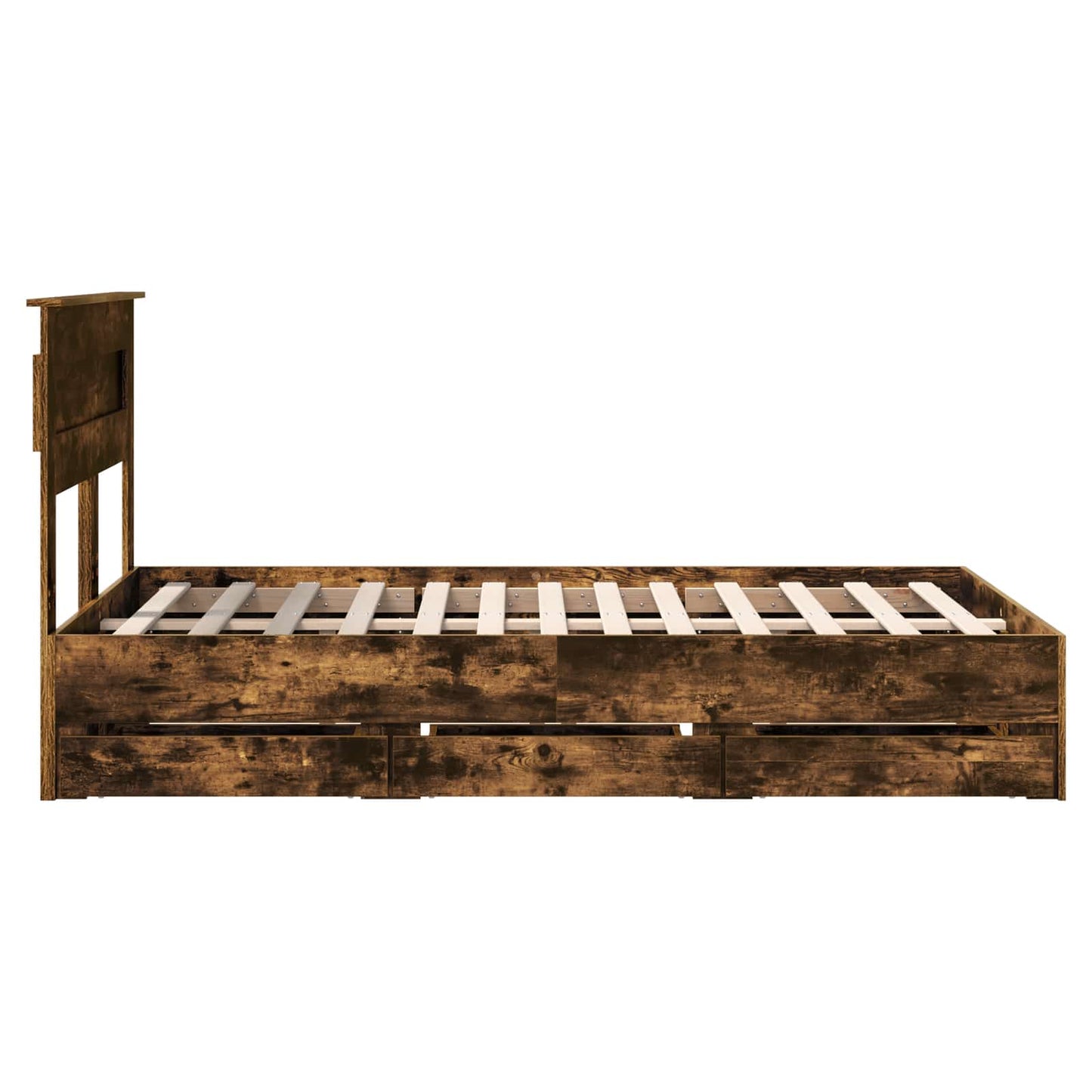 Bedframe met lade Gerookt eiken 120 x 190 cm Ingenieurshout is nu te koop bij PeponiXL, paradijselijk wonen!