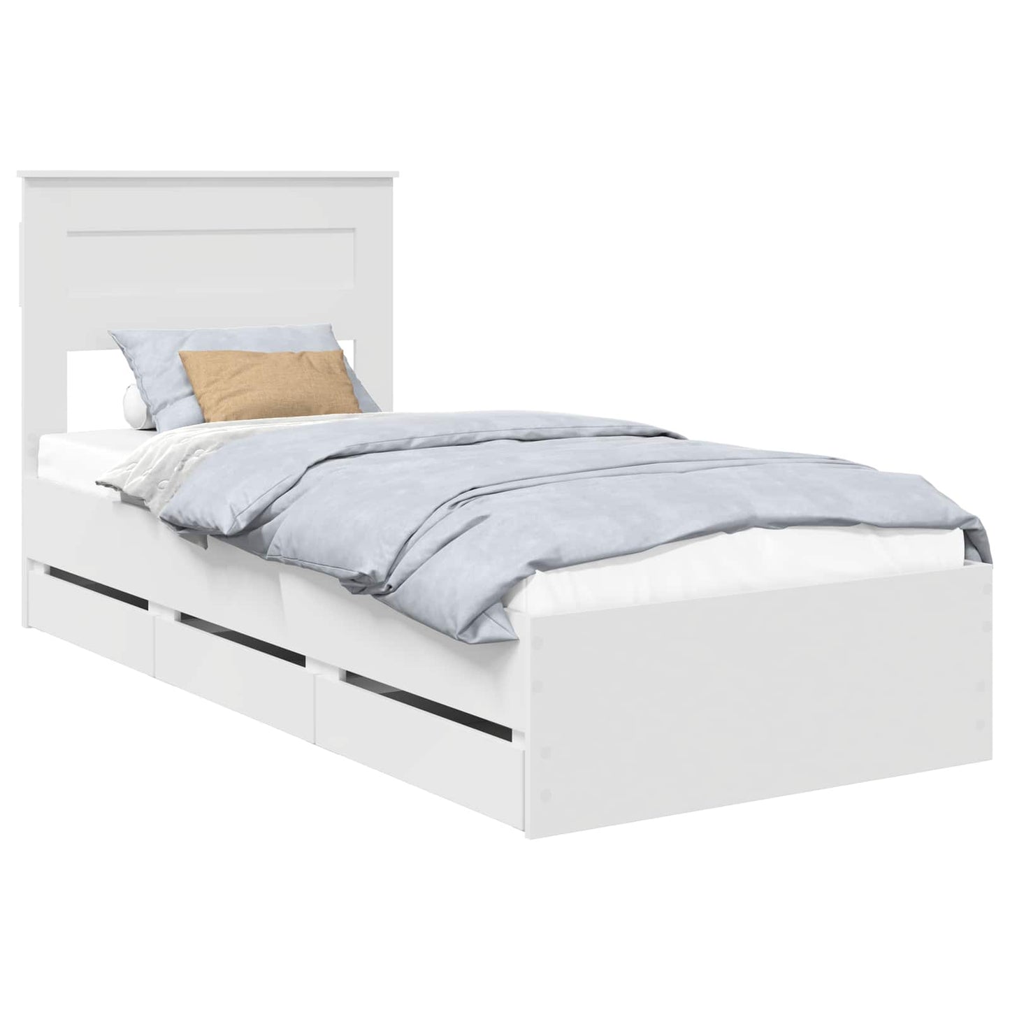 Bedframe met lade met opslag Wit 100 x 200 cm Ingenieurshout is nu te koop bij PeponiXL, paradijselijk wonen!