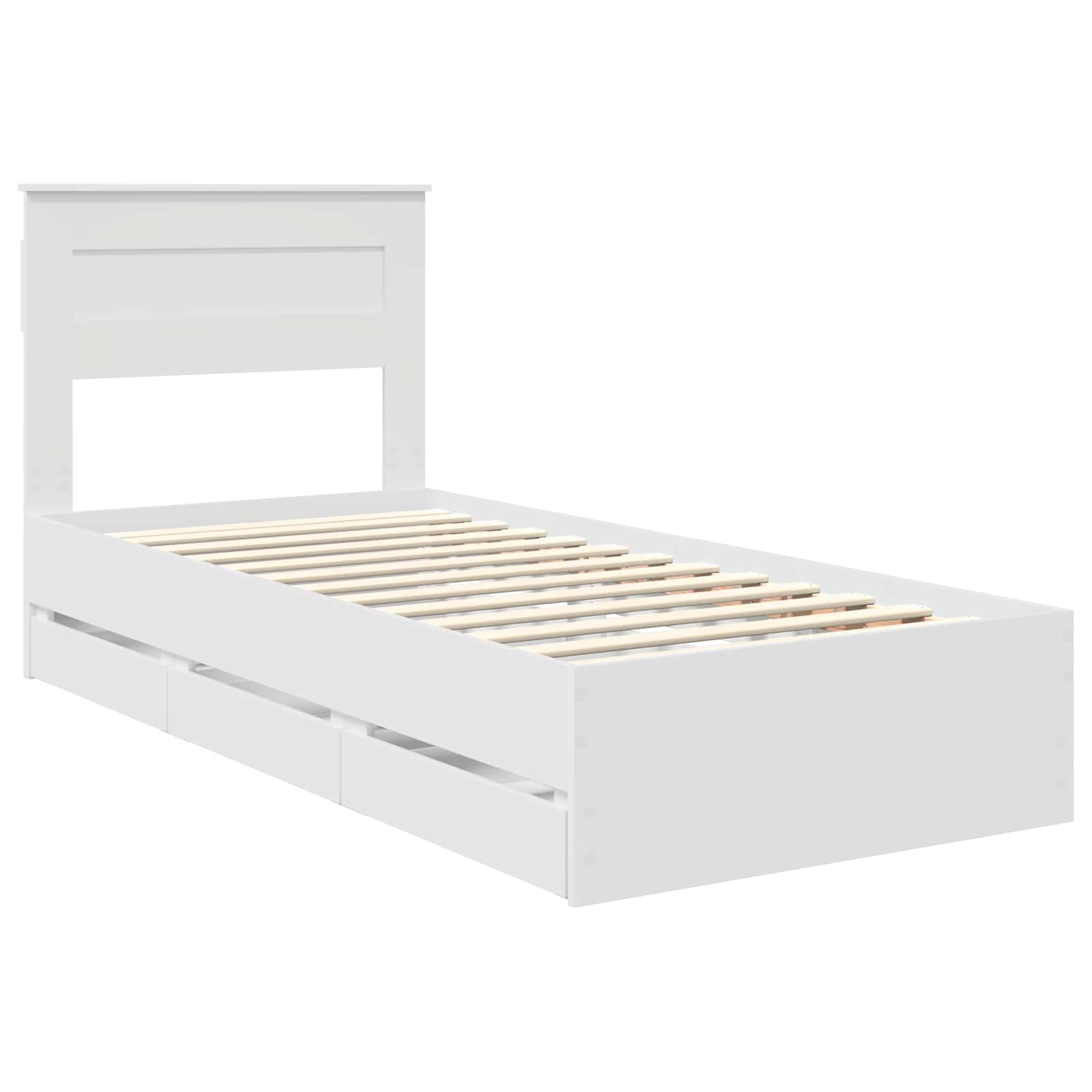 Bedframe met lade met opslag Wit 100 x 200 cm Ingenieurshout is nu te koop bij PeponiXL, paradijselijk wonen!