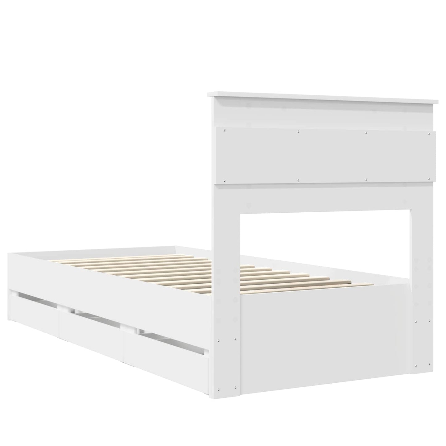 Bedframe met lade met opslag Wit 100 x 200 cm Ingenieurshout is nu te koop bij PeponiXL, paradijselijk wonen!