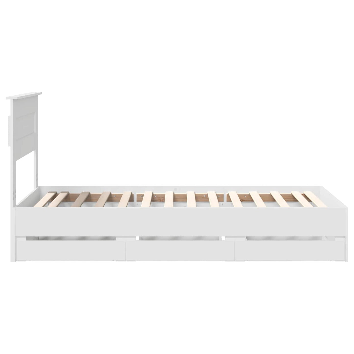 Bedframe met lade met opslag Wit 100 x 200 cm Ingenieurshout is nu te koop bij PeponiXL, paradijselijk wonen!