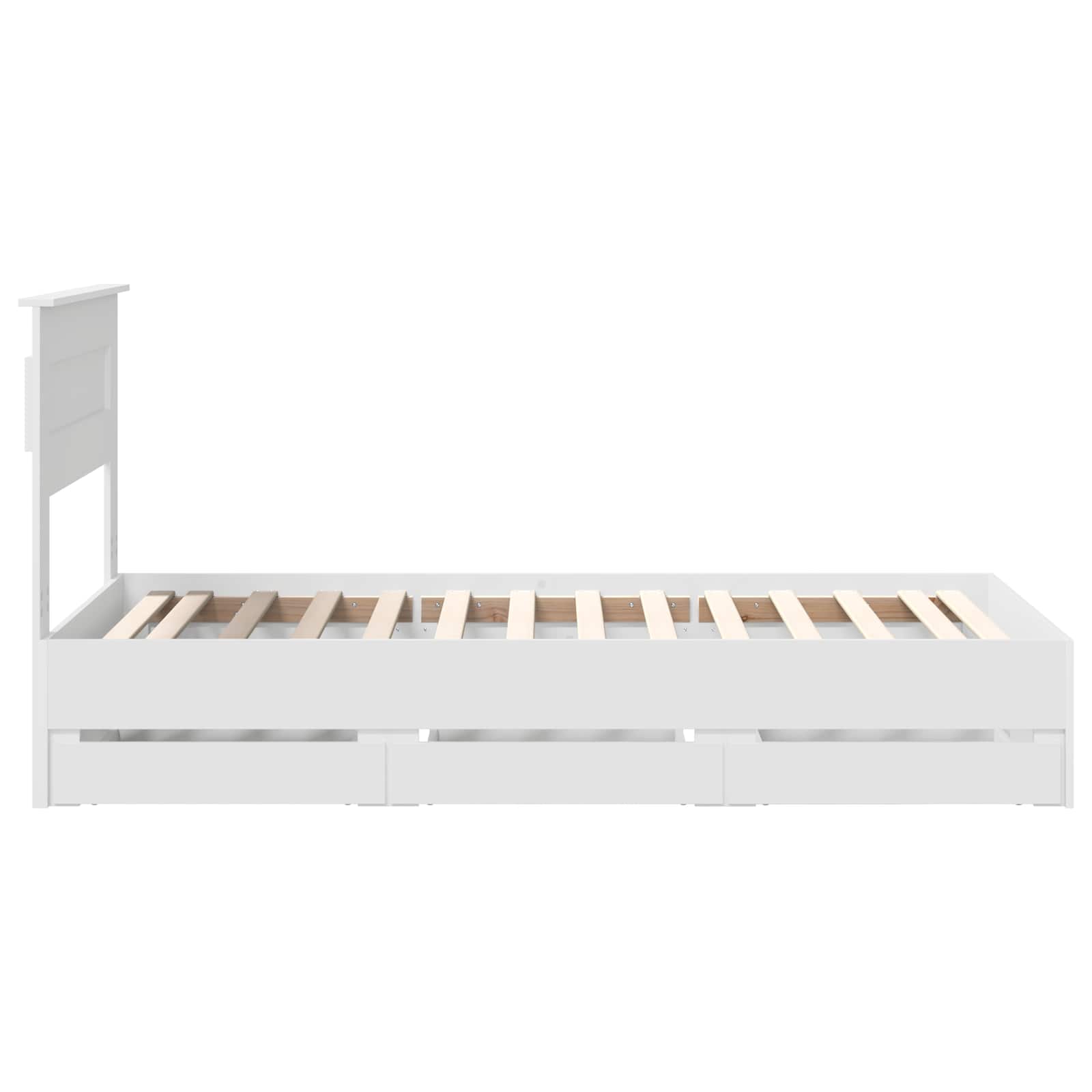 Bedframe met lade met opslag Wit 100 x 200 cm Ingenieurshout is nu te koop bij PeponiXL, paradijselijk wonen!