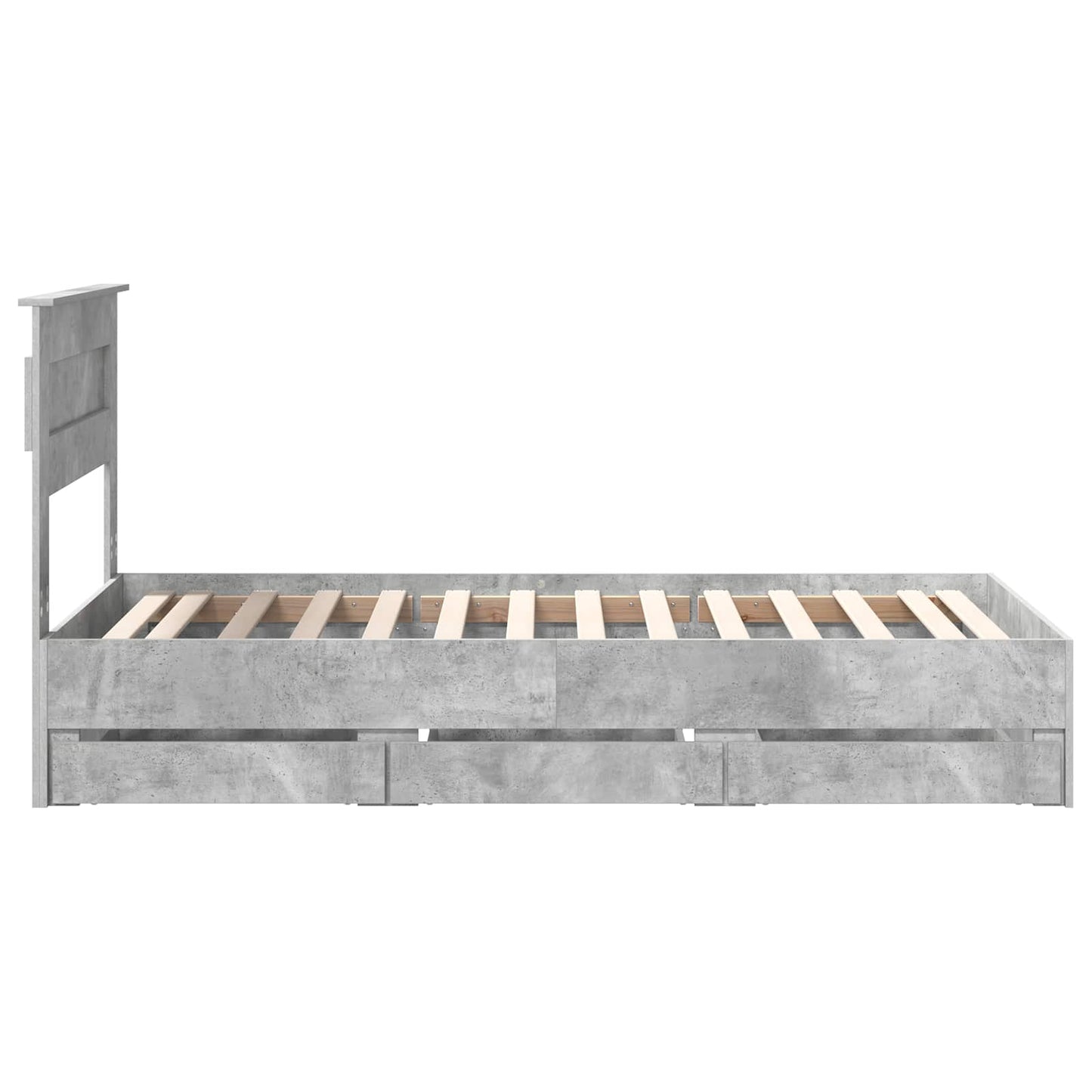 Bedframe met lade Beton Grijs 90 x 190 cm Ingenieurshout is nu te koop bij PeponiXL, paradijselijk wonen!