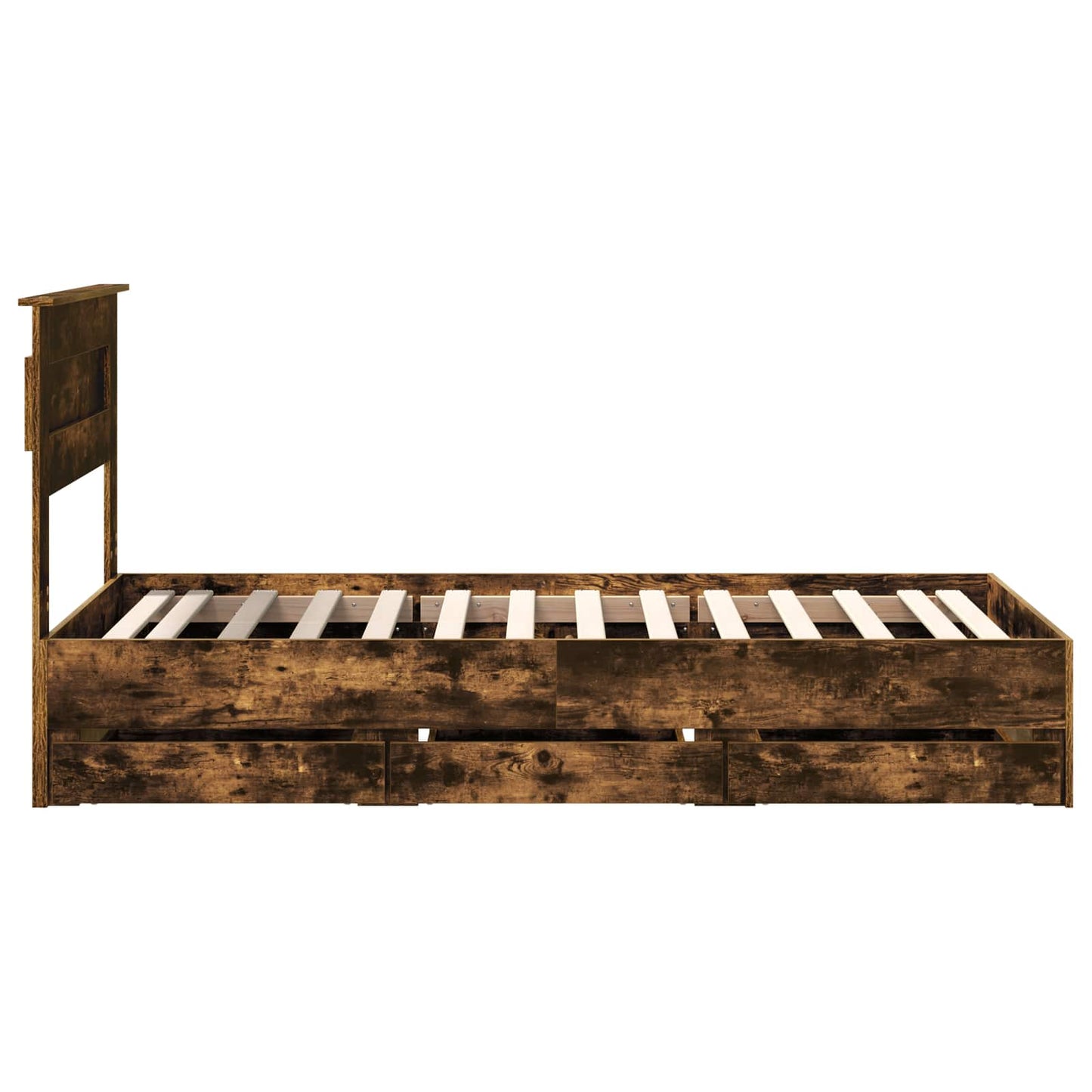 Bedframe met lade Gerookt eiken 90 x 200 cm Ingenieurshout is nu te koop bij PeponiXL, paradijselijk wonen!