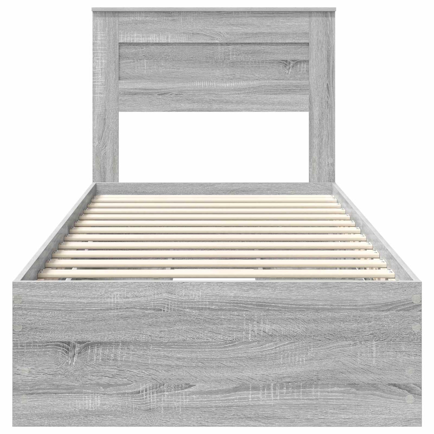 Bedframe met lade Grijs Sonoma 90 x 200 cm Ingenieurshout is nu te koop bij PeponiXL, paradijselijk wonen!